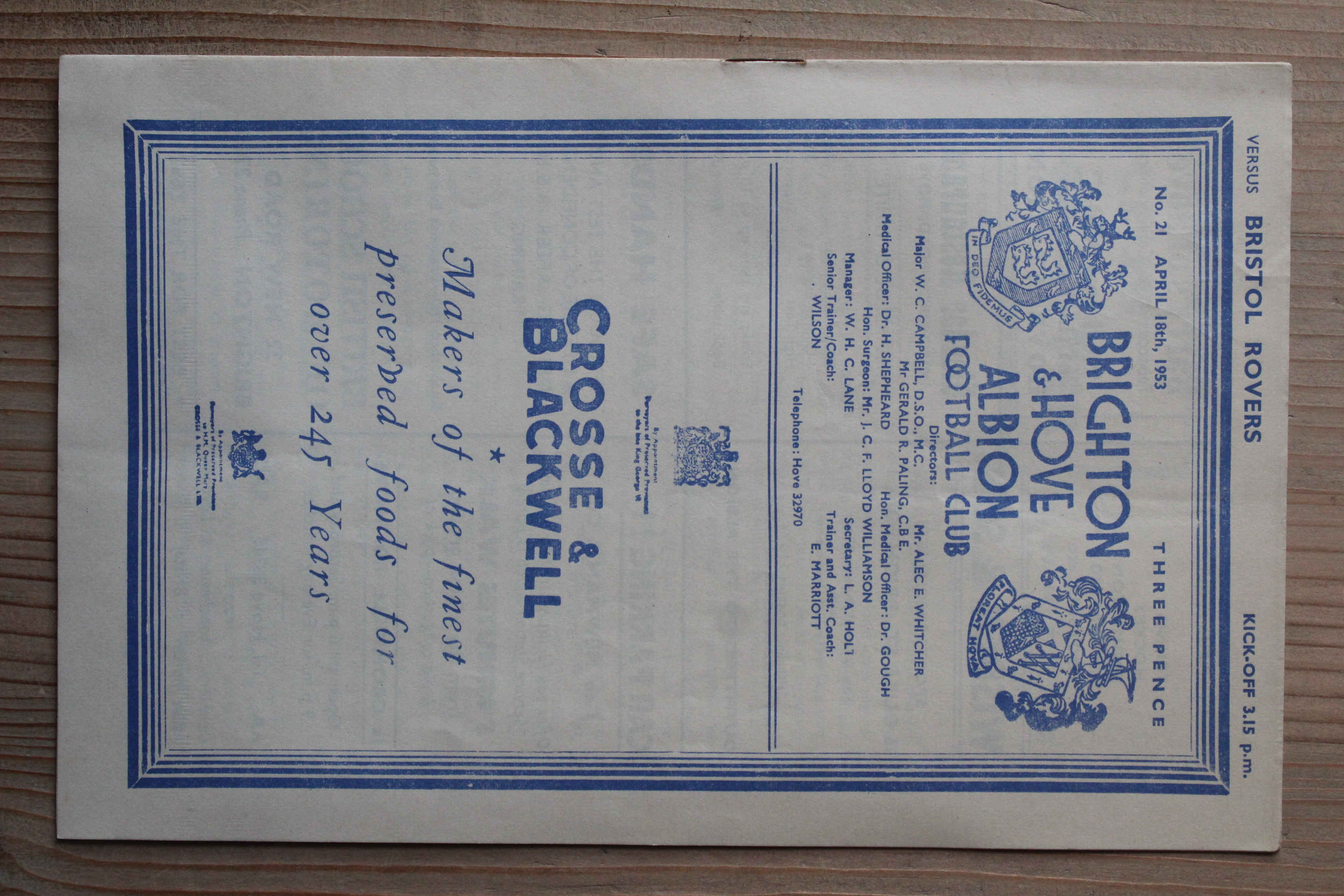 Brighton & Hove Albion FC v Bristol Rovers FC