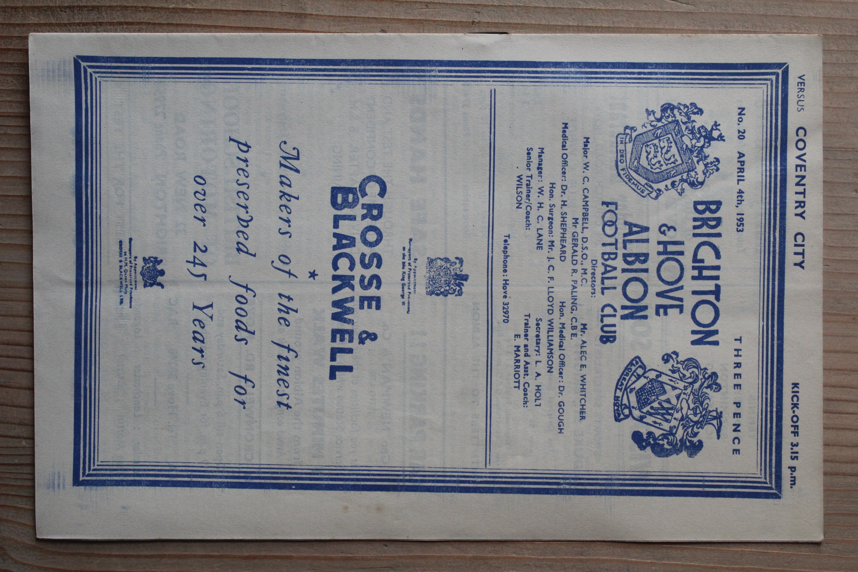 Brighton & Hove Albion FC v Coventry City FC
