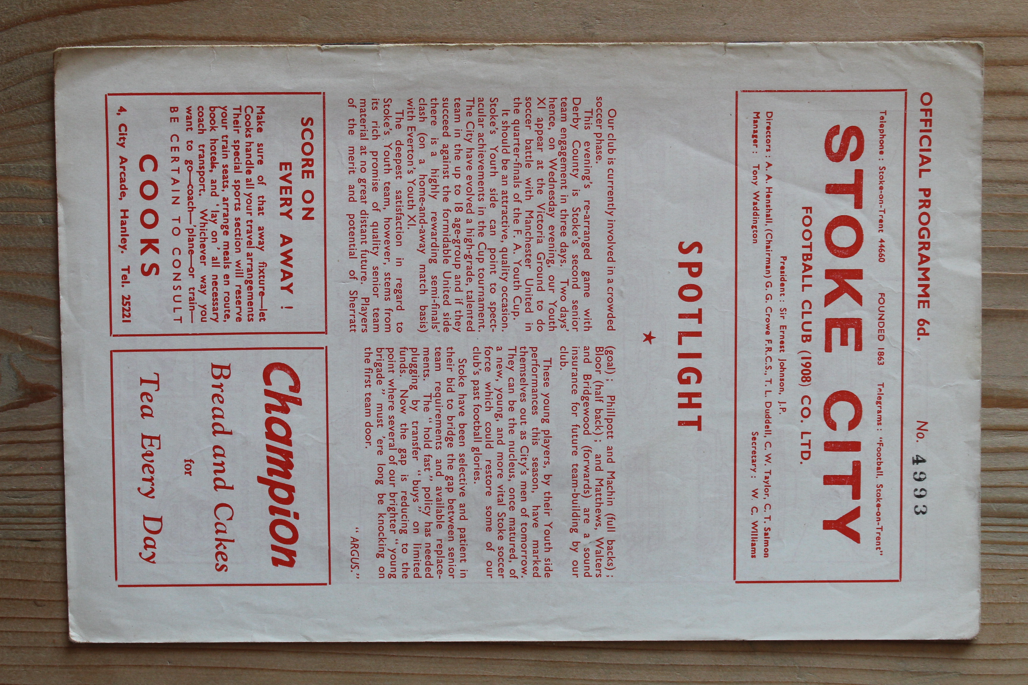 Stoke City FC v Derby County FC