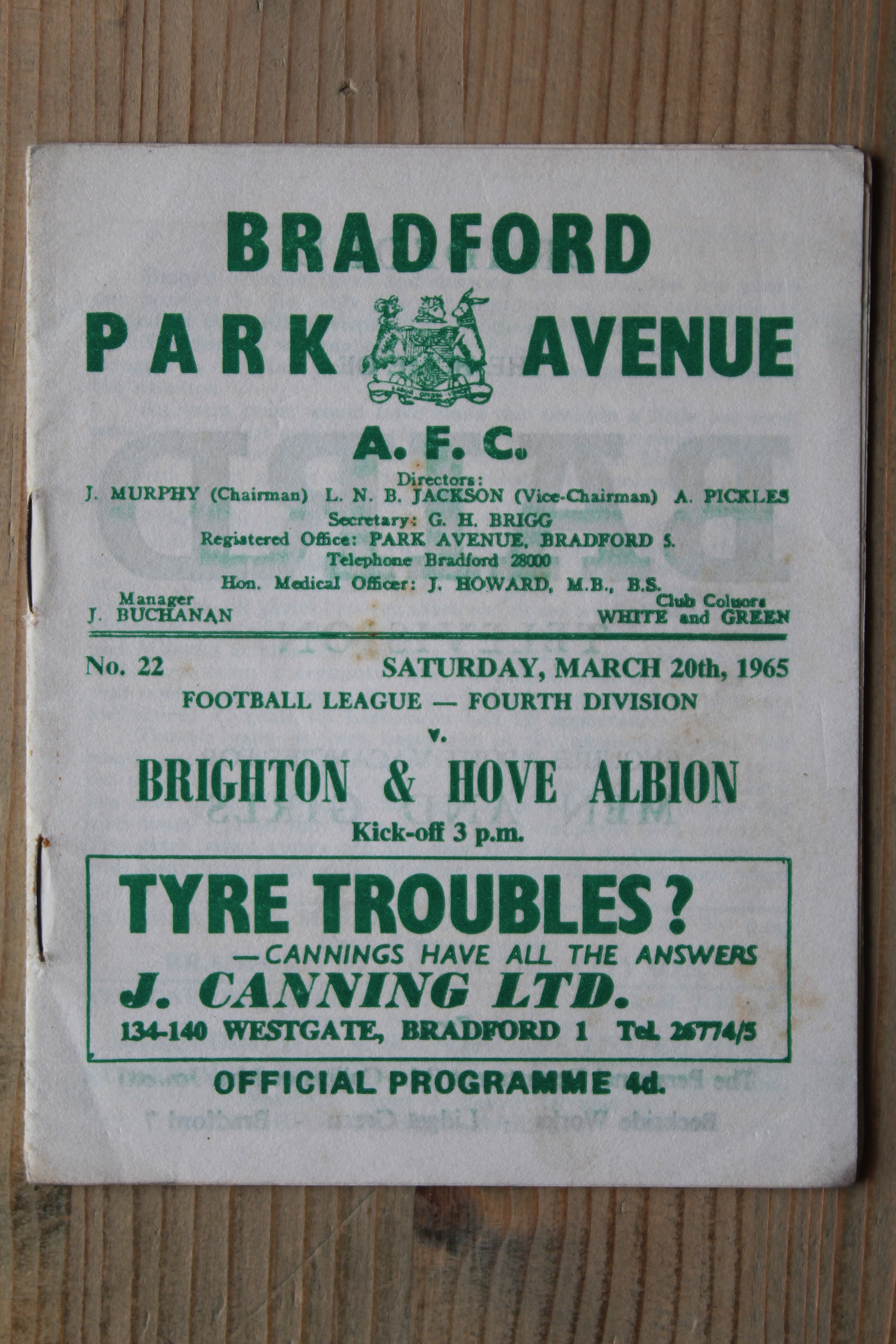 Bradford Park Avenue v Brighton & Hove Albion FC