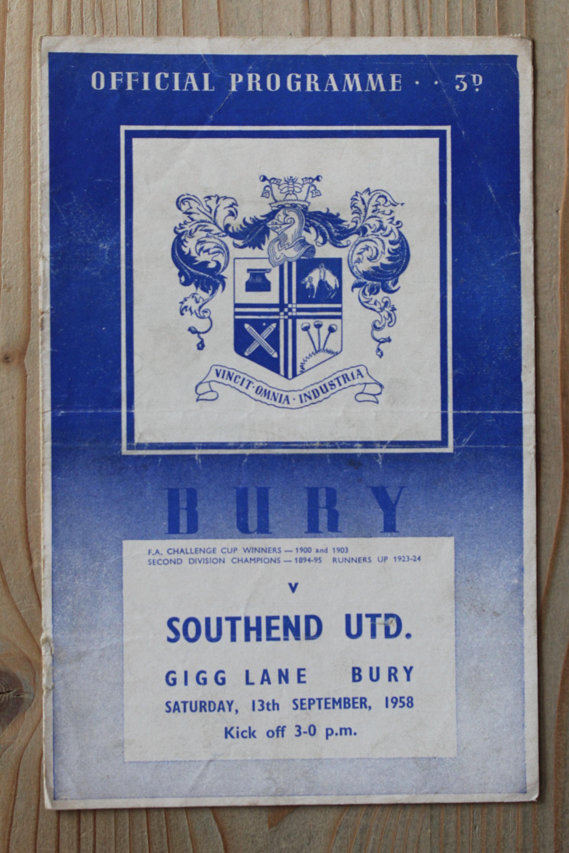 Bury FC v Southend United FC