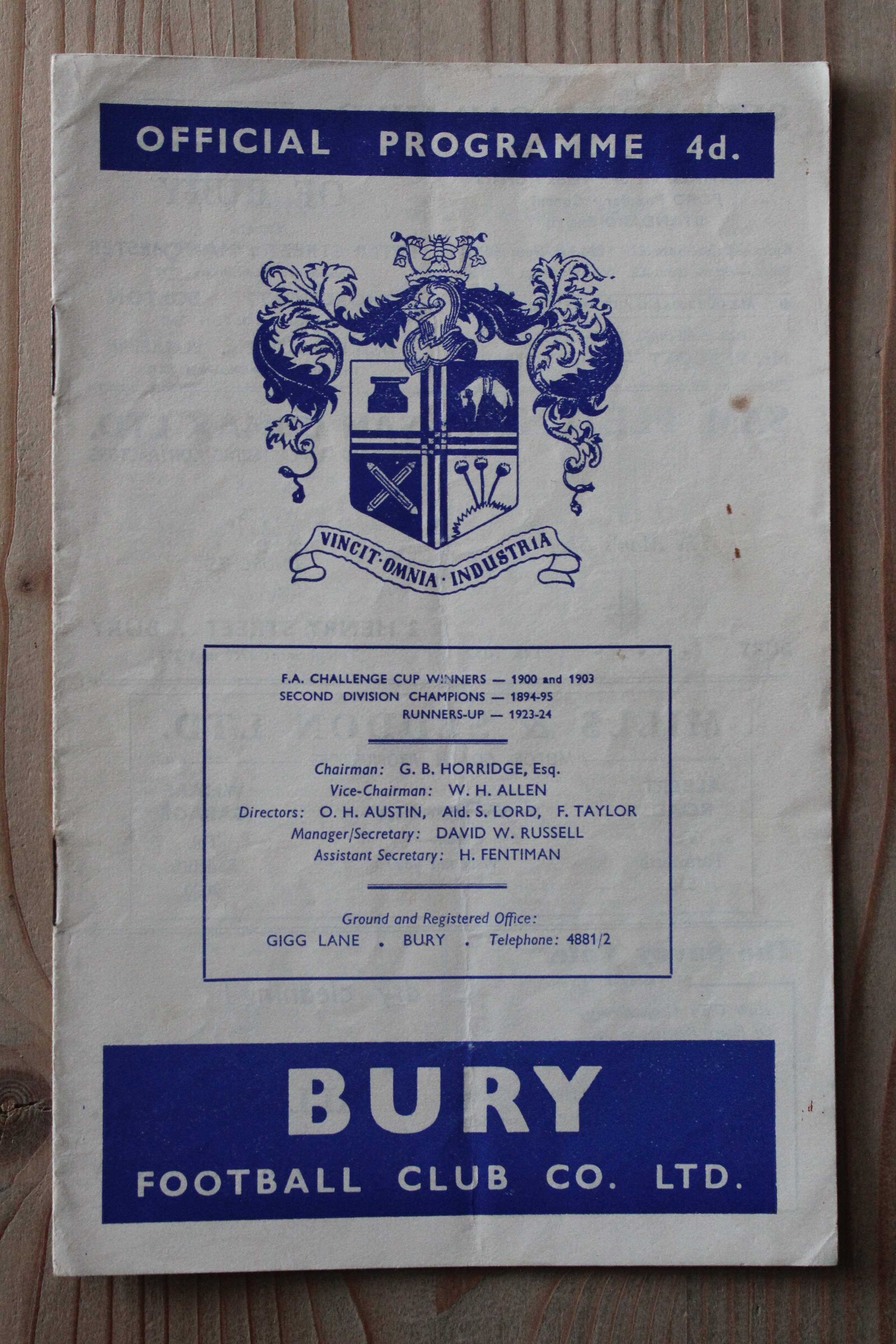 Bury FC v Swindon Town FC
