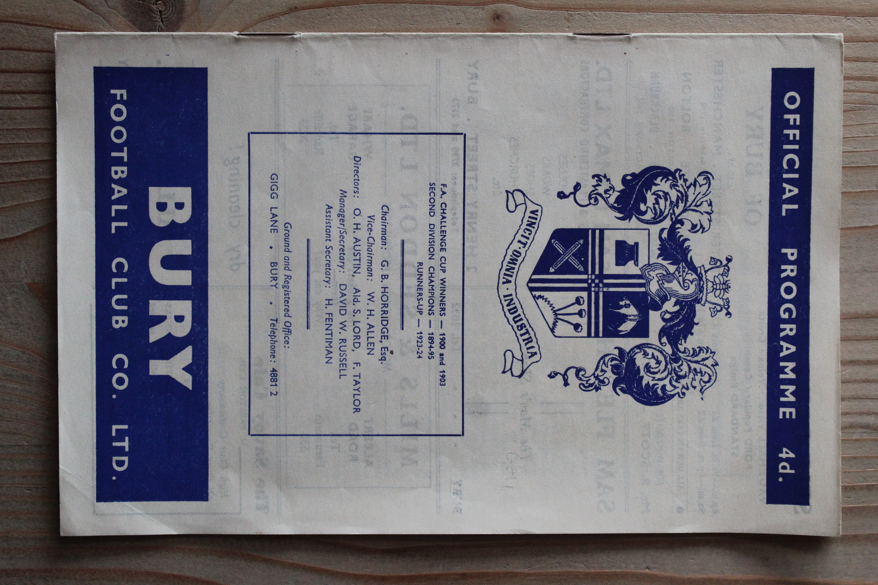 Bury FC v Walsall FC