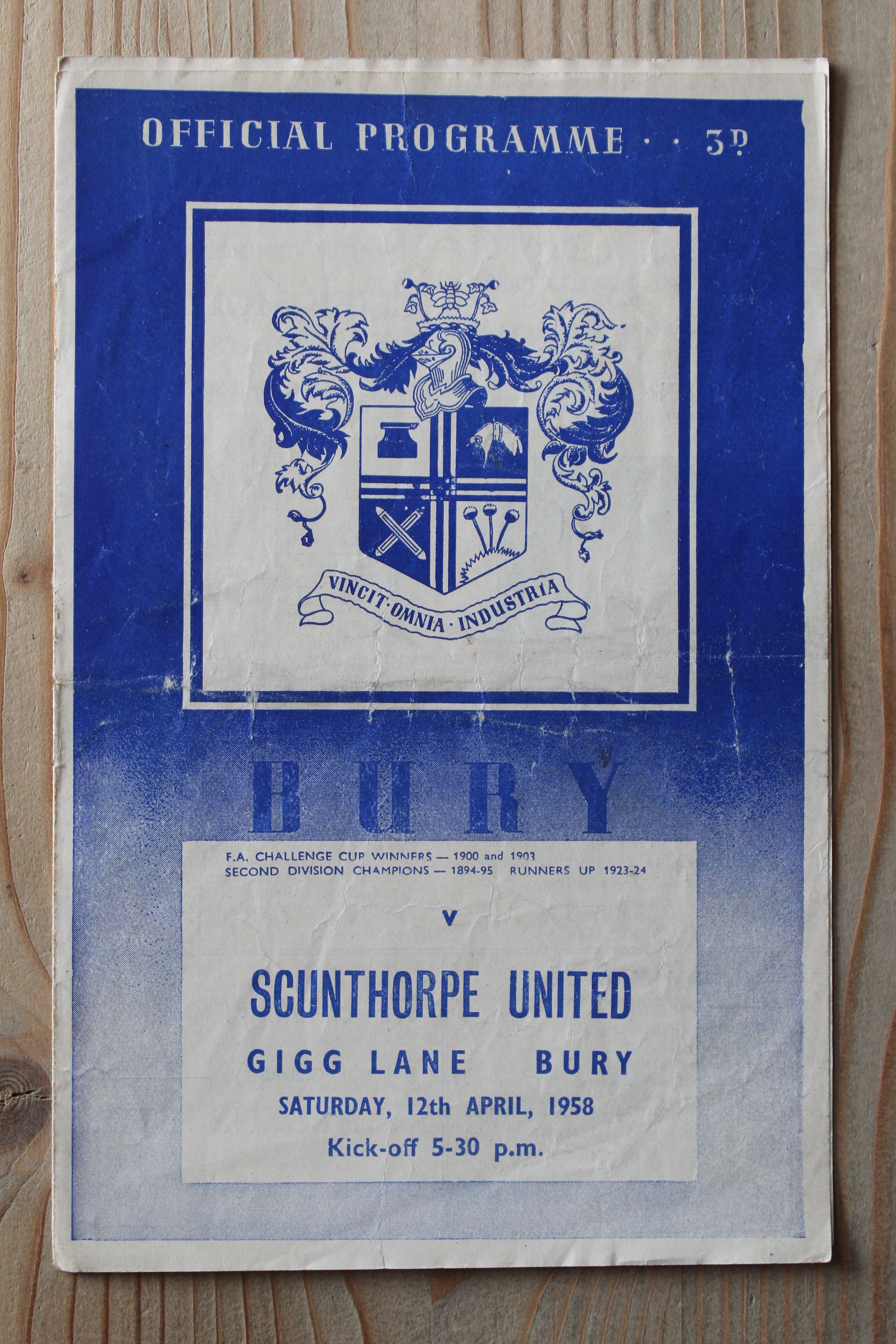 Bury FC v Scunthorpe United FC