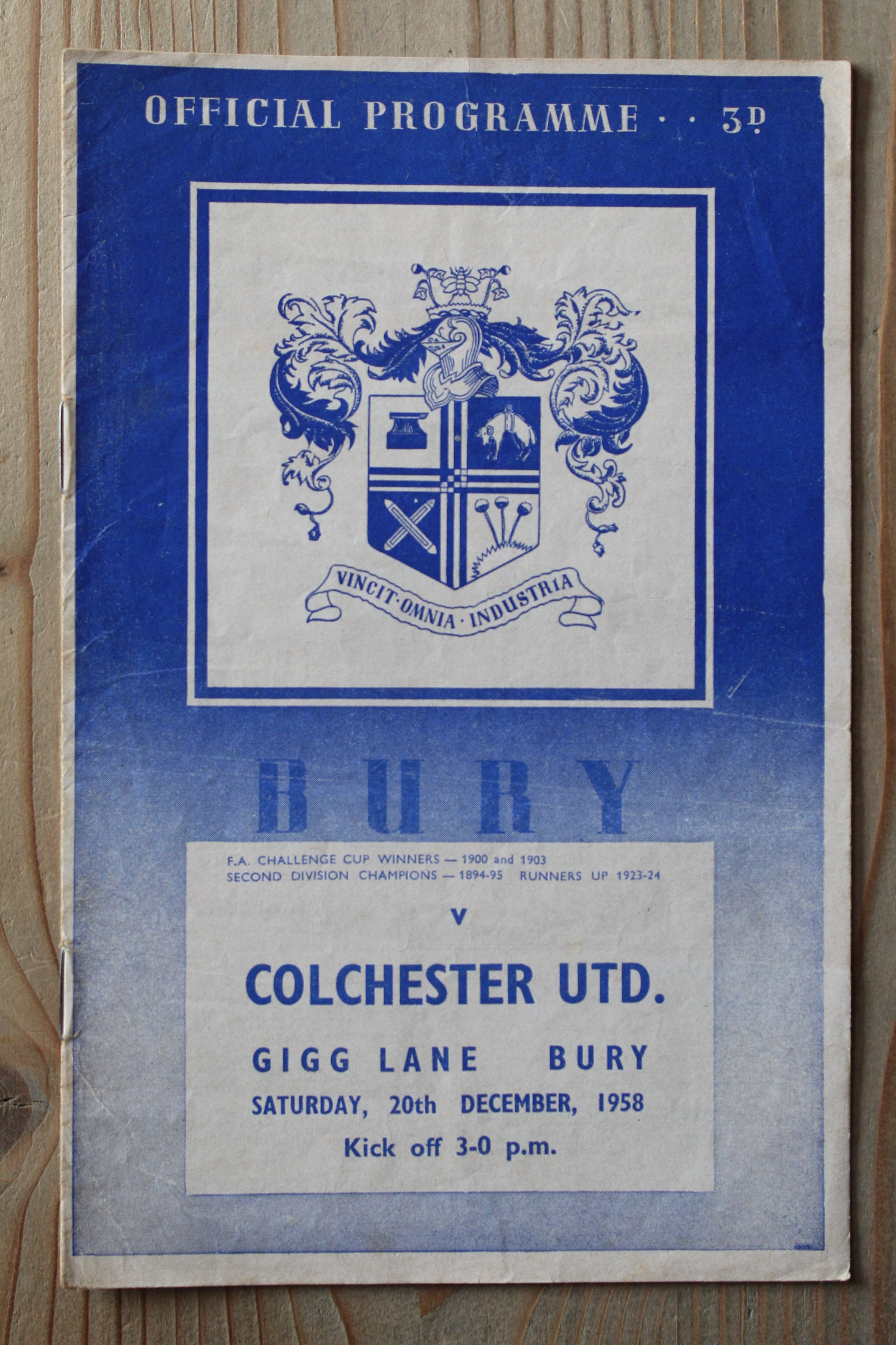 Bury FC v Colchester United FC