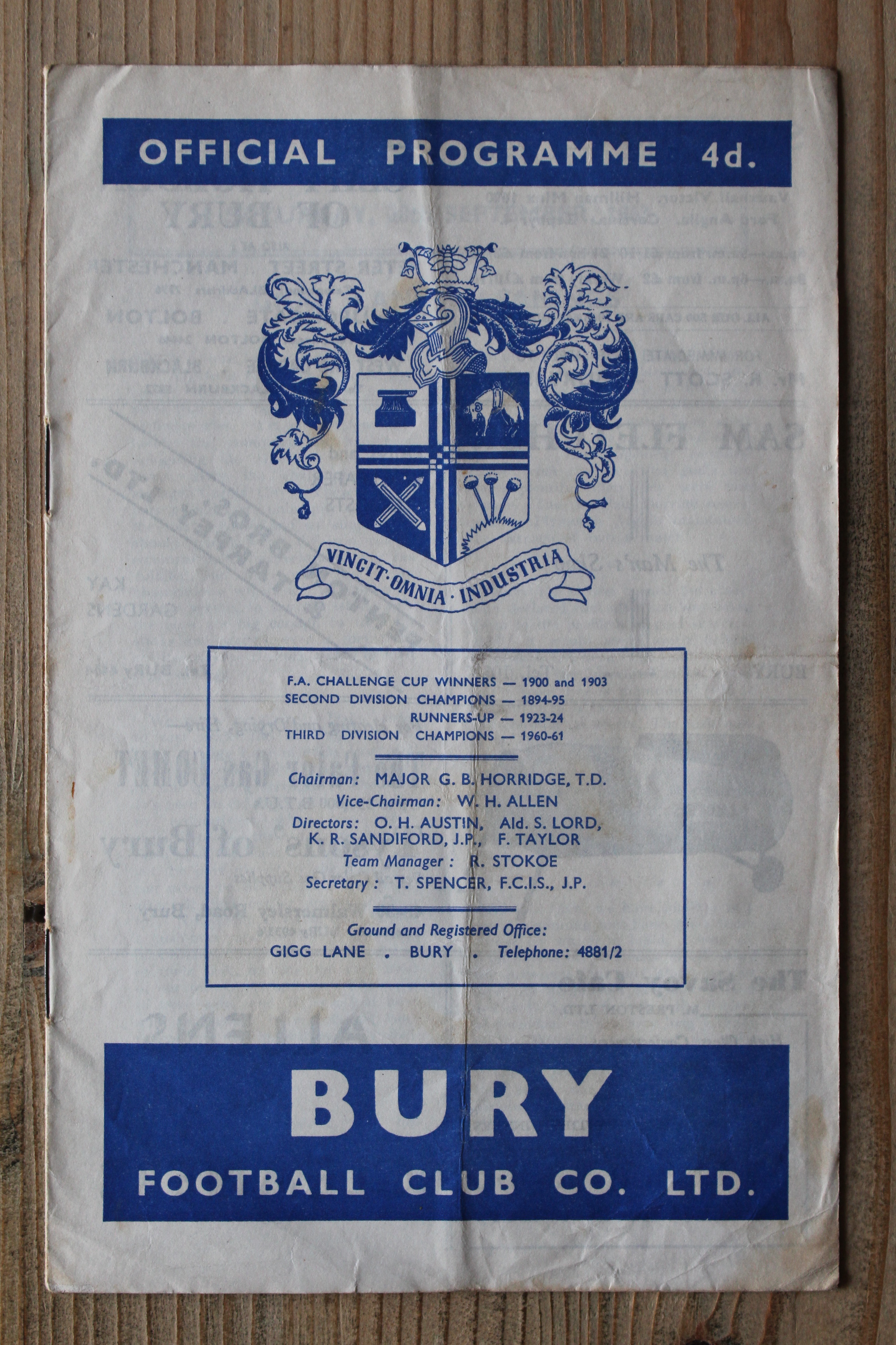 Bury FC v Manchester City FC