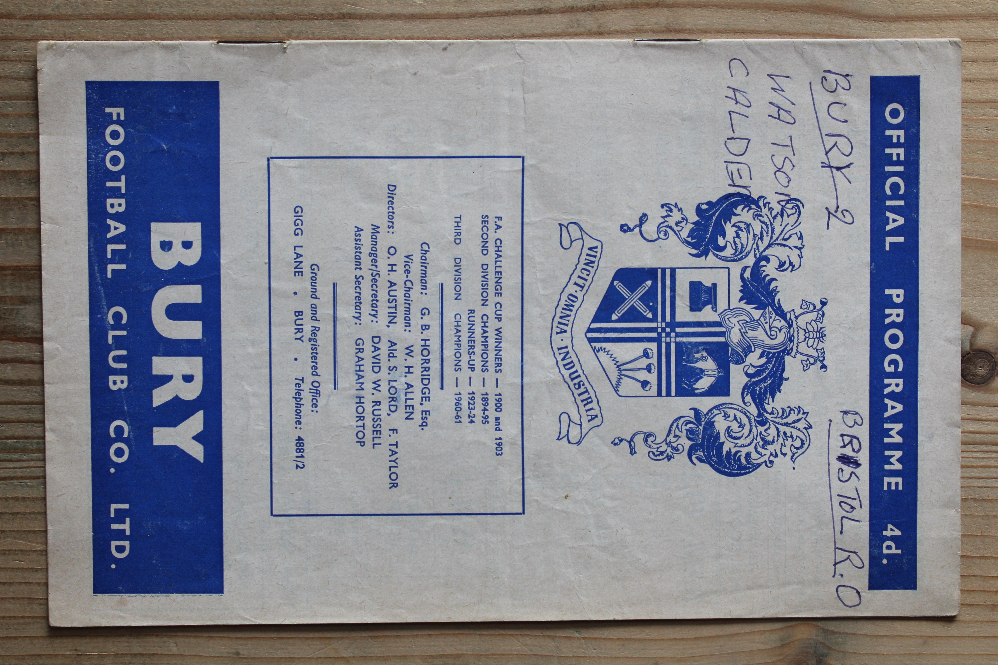 Bury FC v Bristol Rovers FC