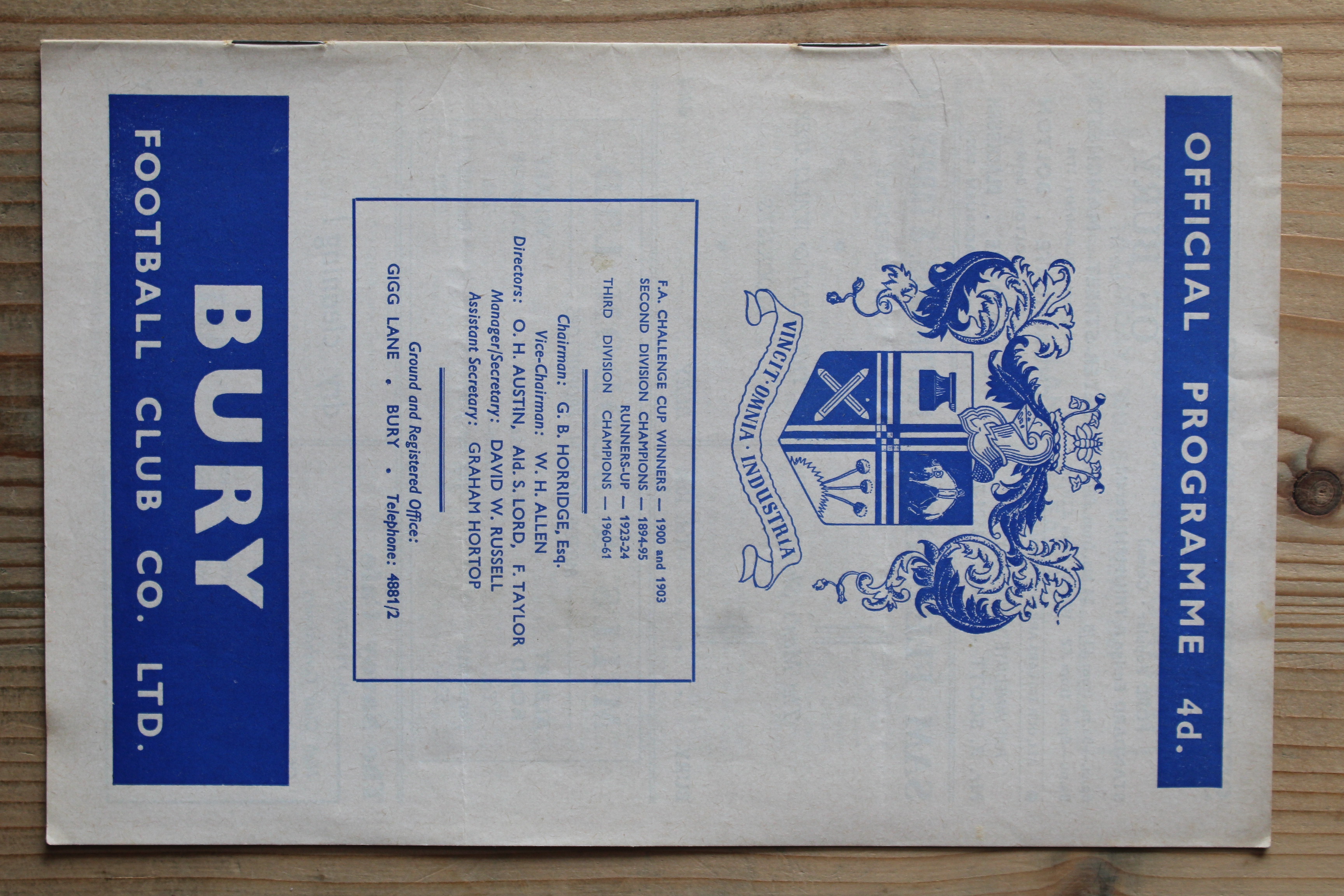 Bury FC v Rotherham United FC