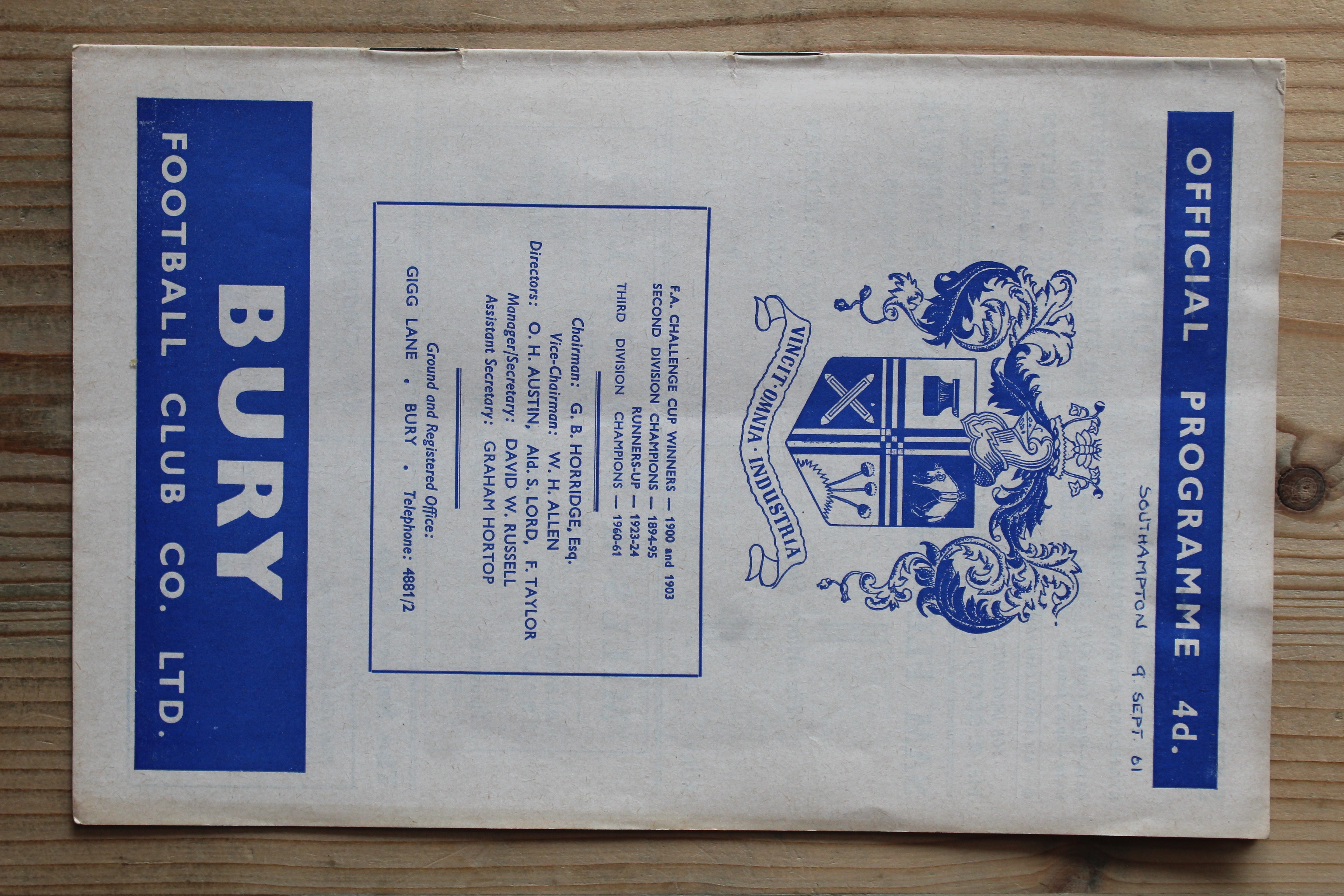 Bury FC v Southampton FC