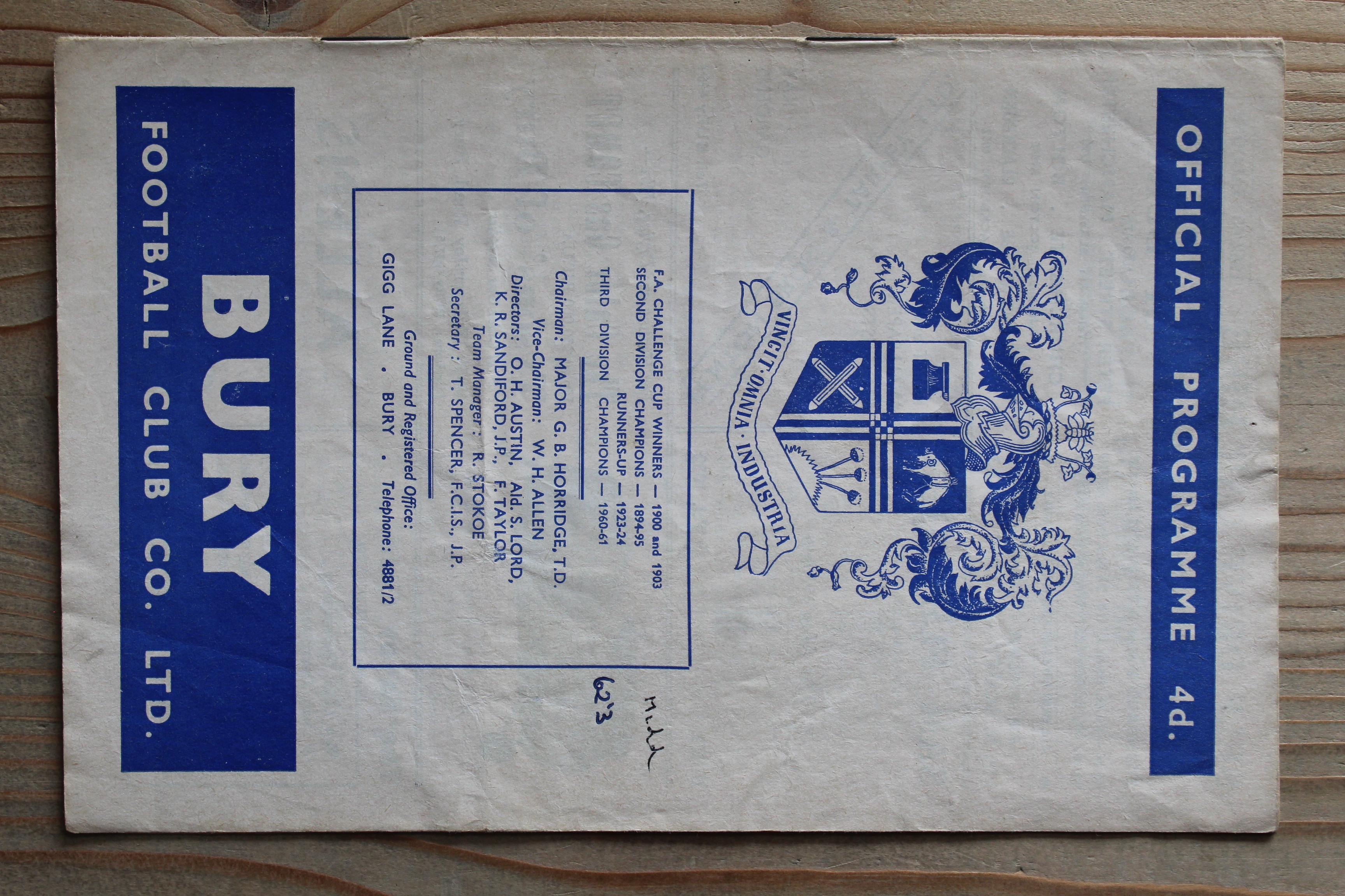 Bury FC v Middlesbrough FC
