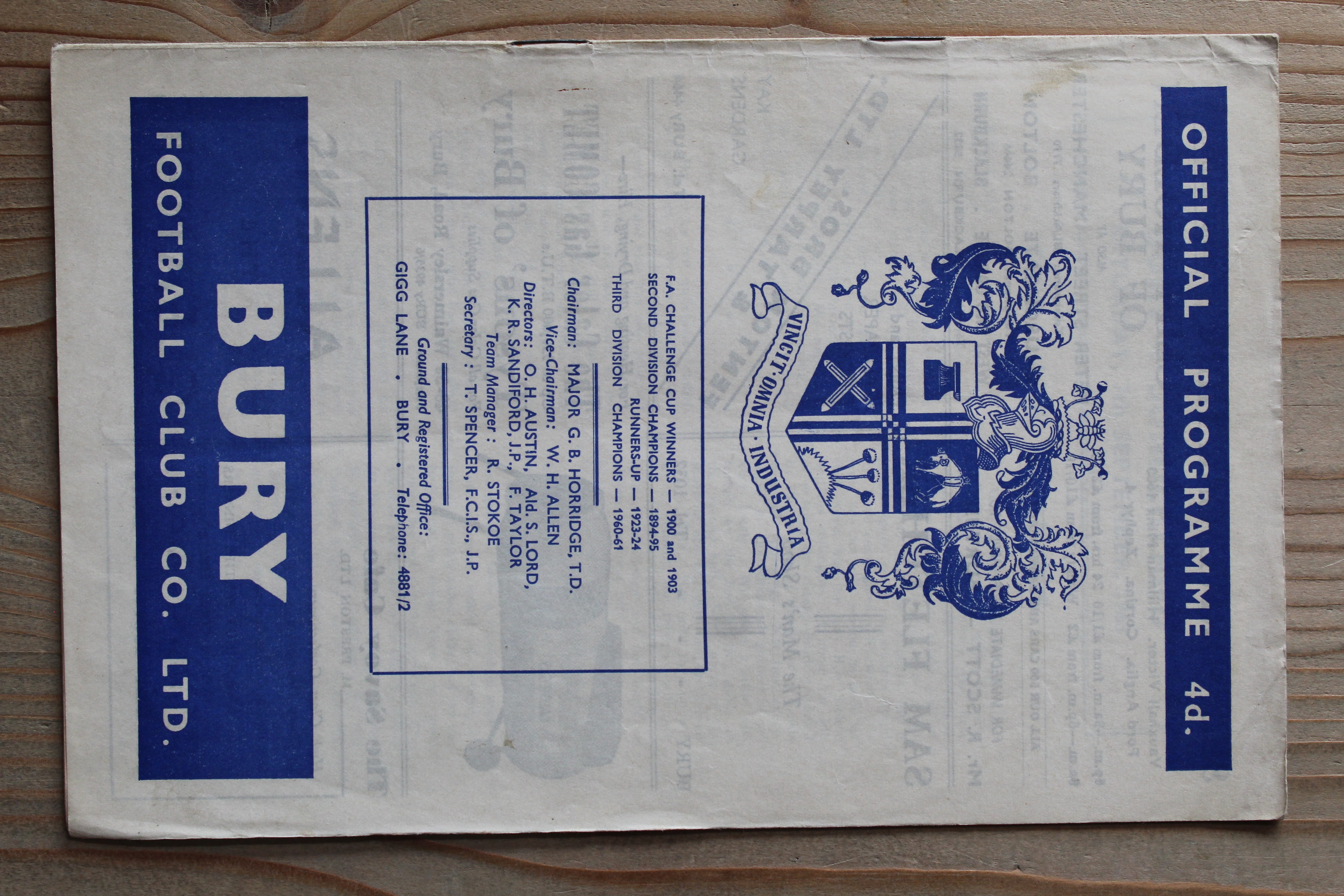 Bury FC v Sunderland FC