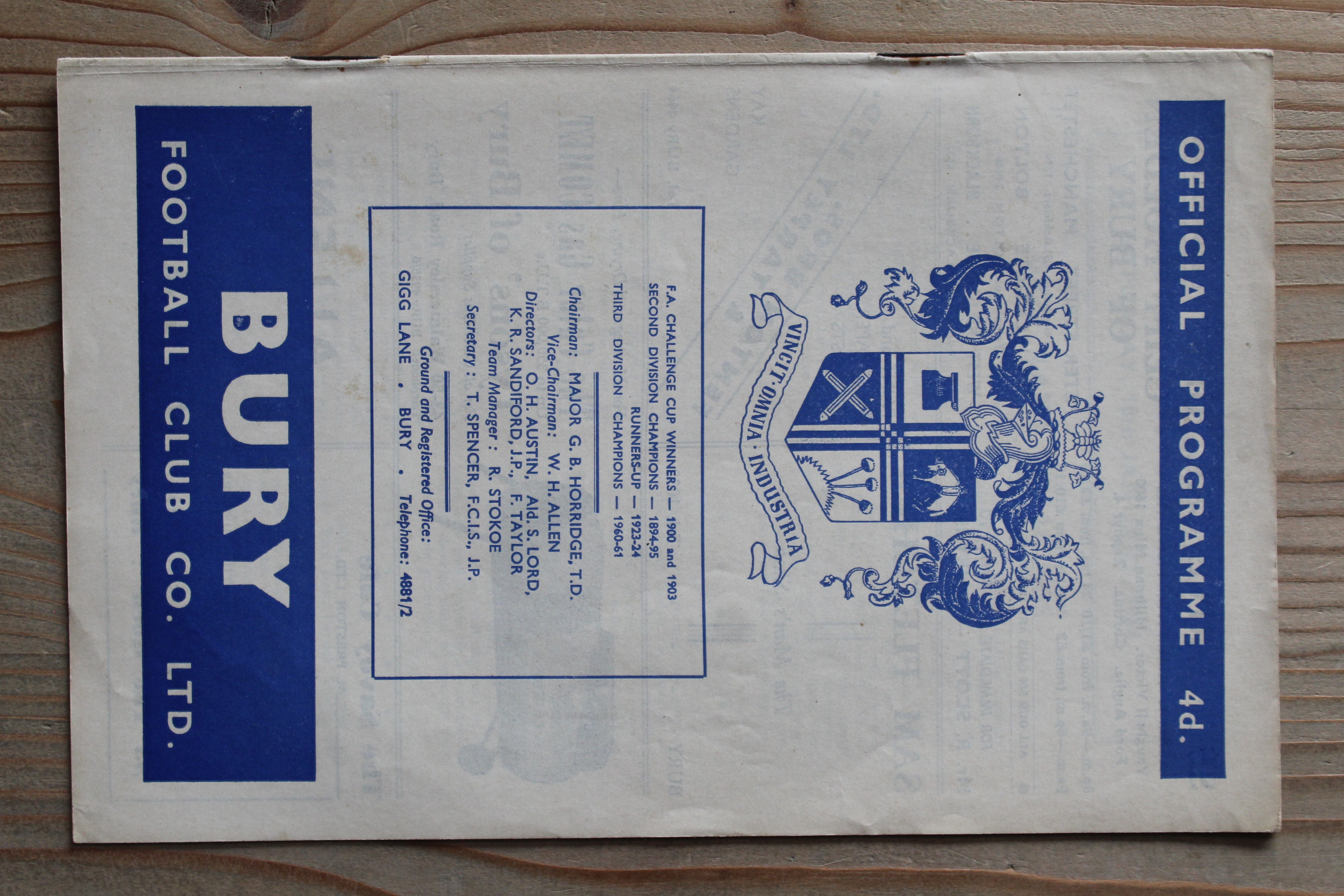 Bury FC v Northampton Town FC