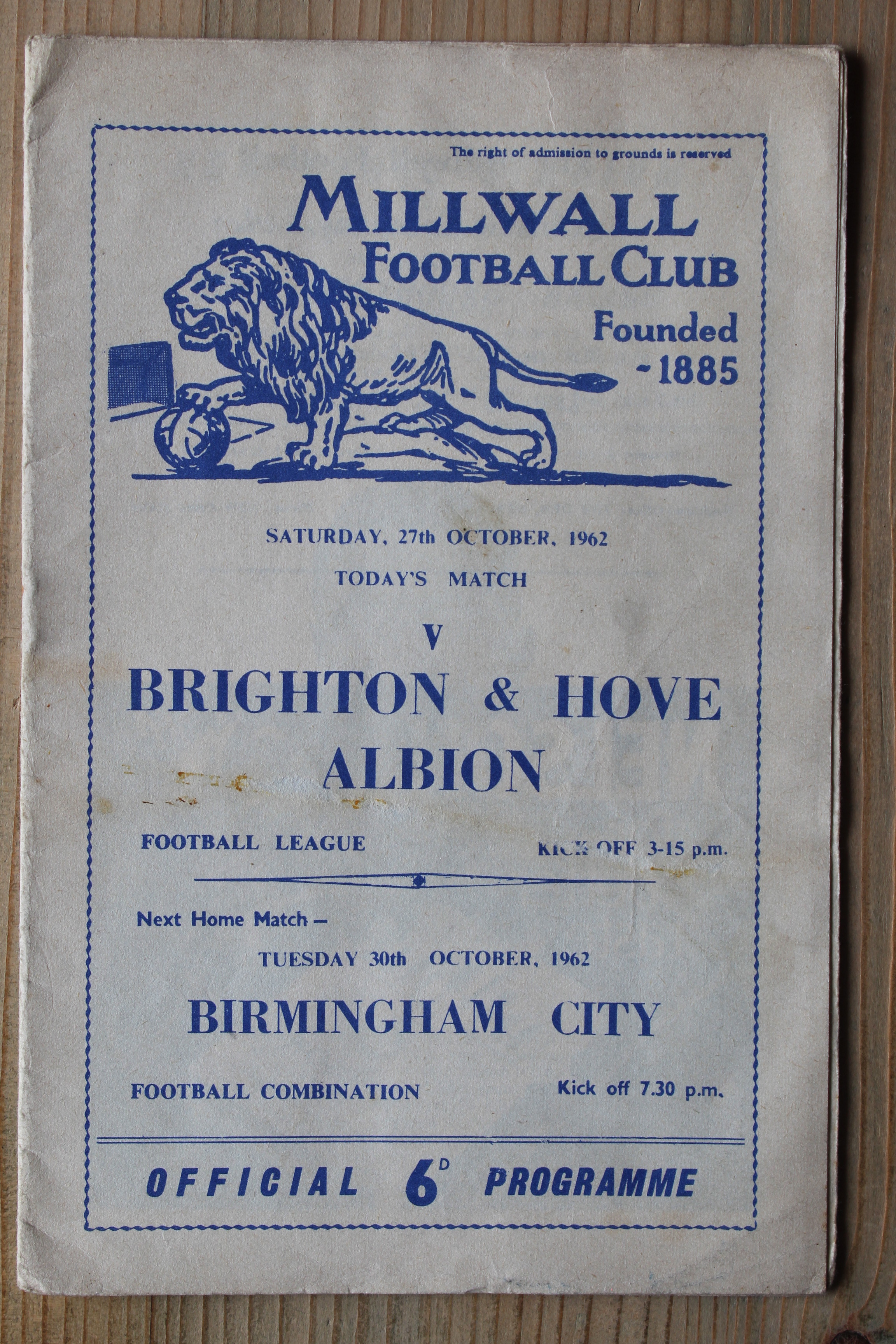 Millwall FC v Brighton & Hove Albion FC