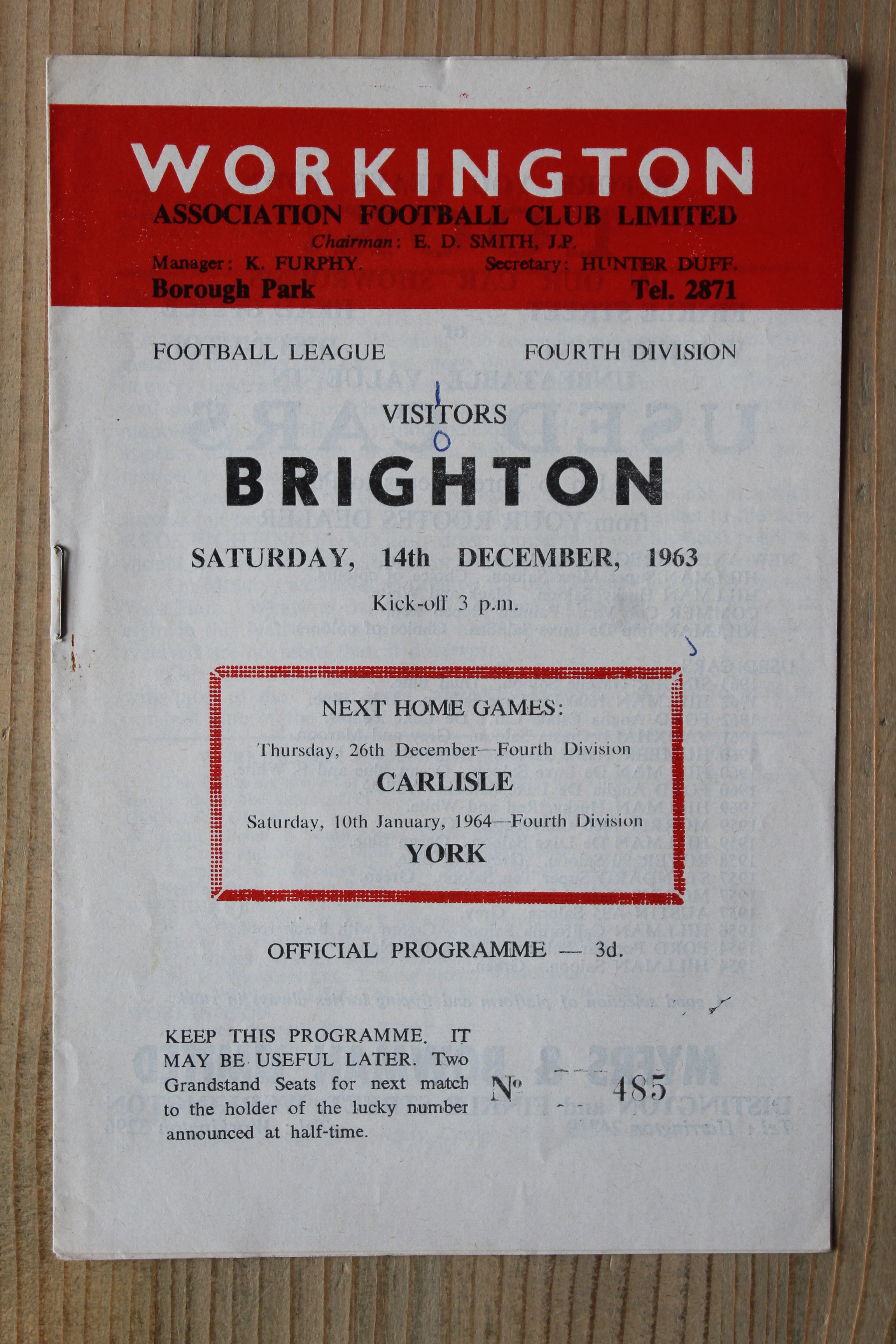 Workington v Brighton & Hove Albion FC