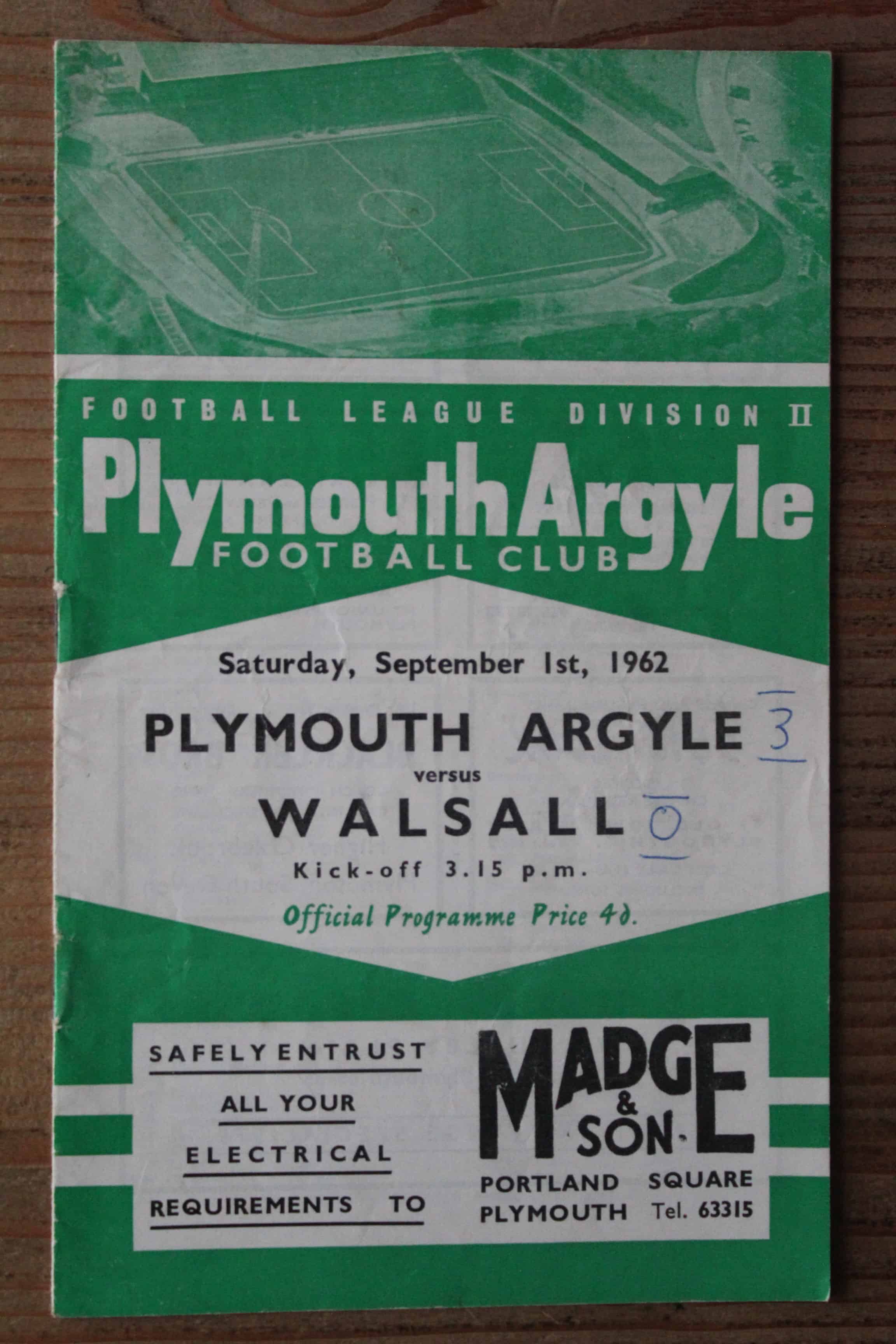Plymouth Argyle FC v Walsall FC