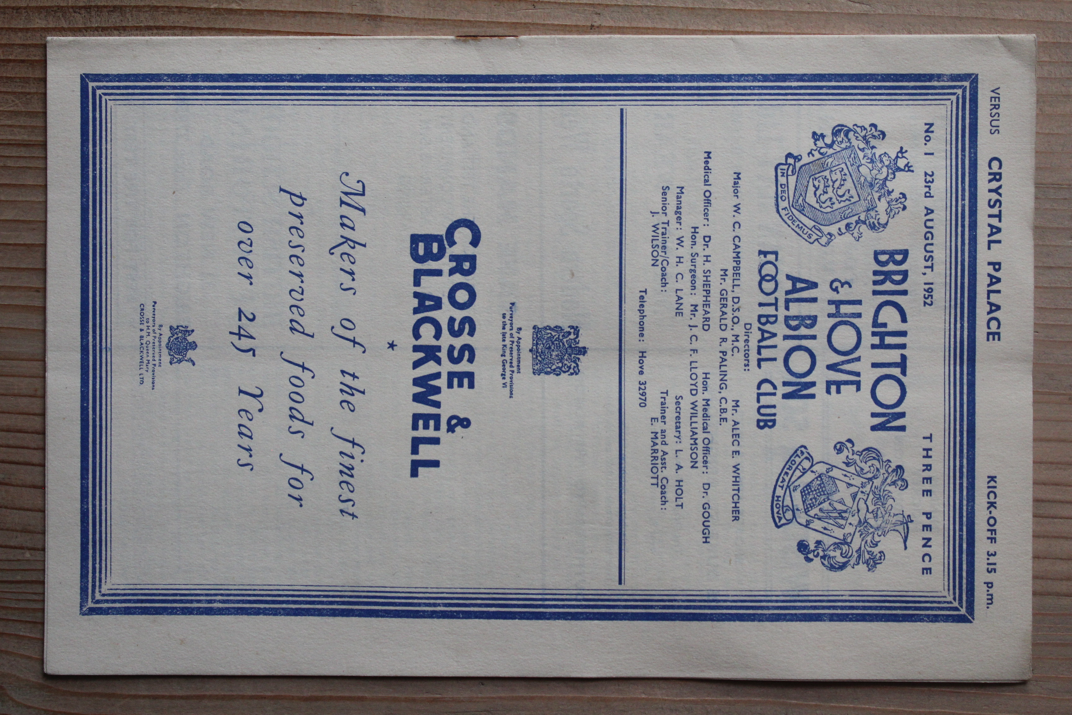 Brighton & Hove Albion FC v Crystal Palace FC