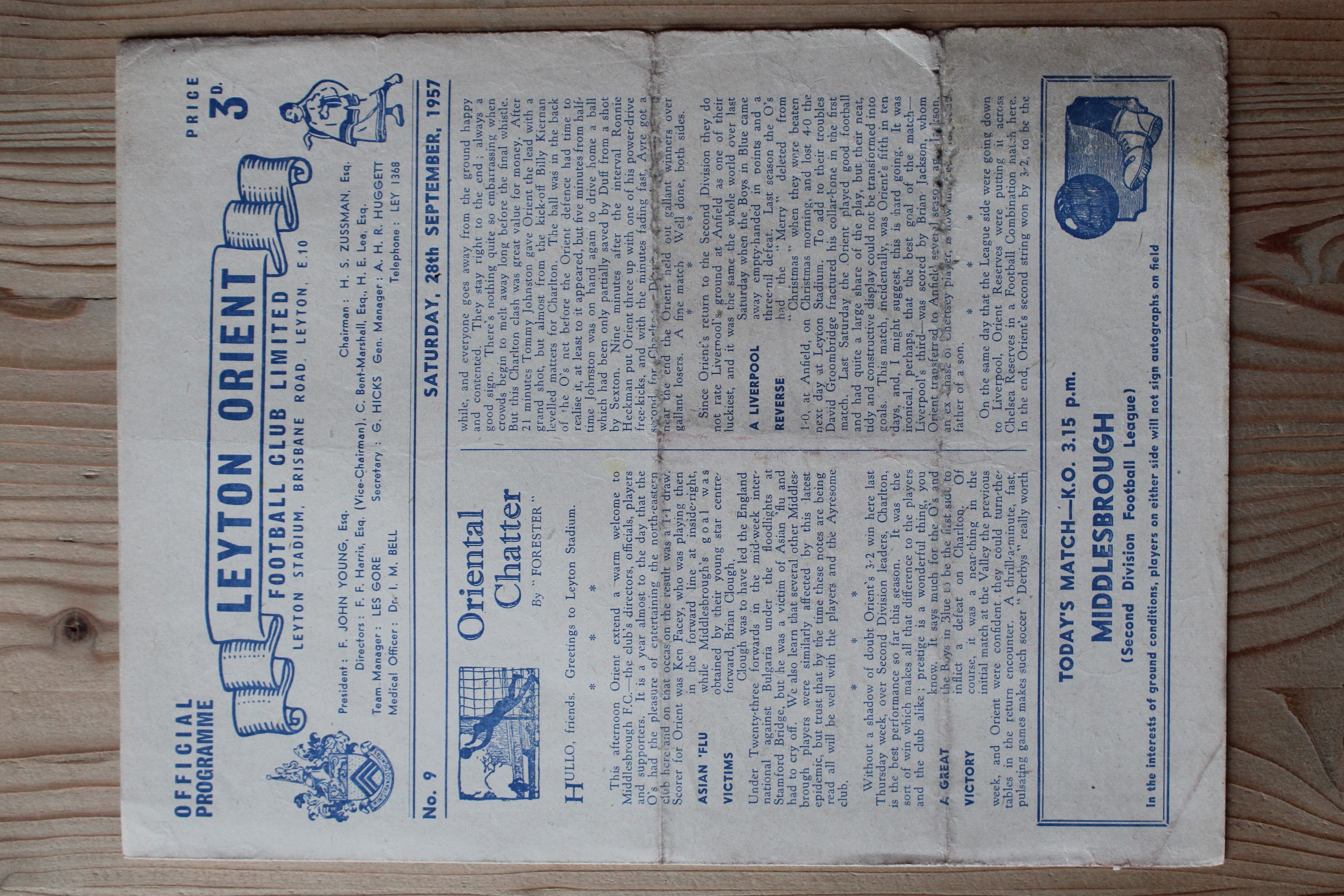 Leyton Orient FC v Middlesbrough FC