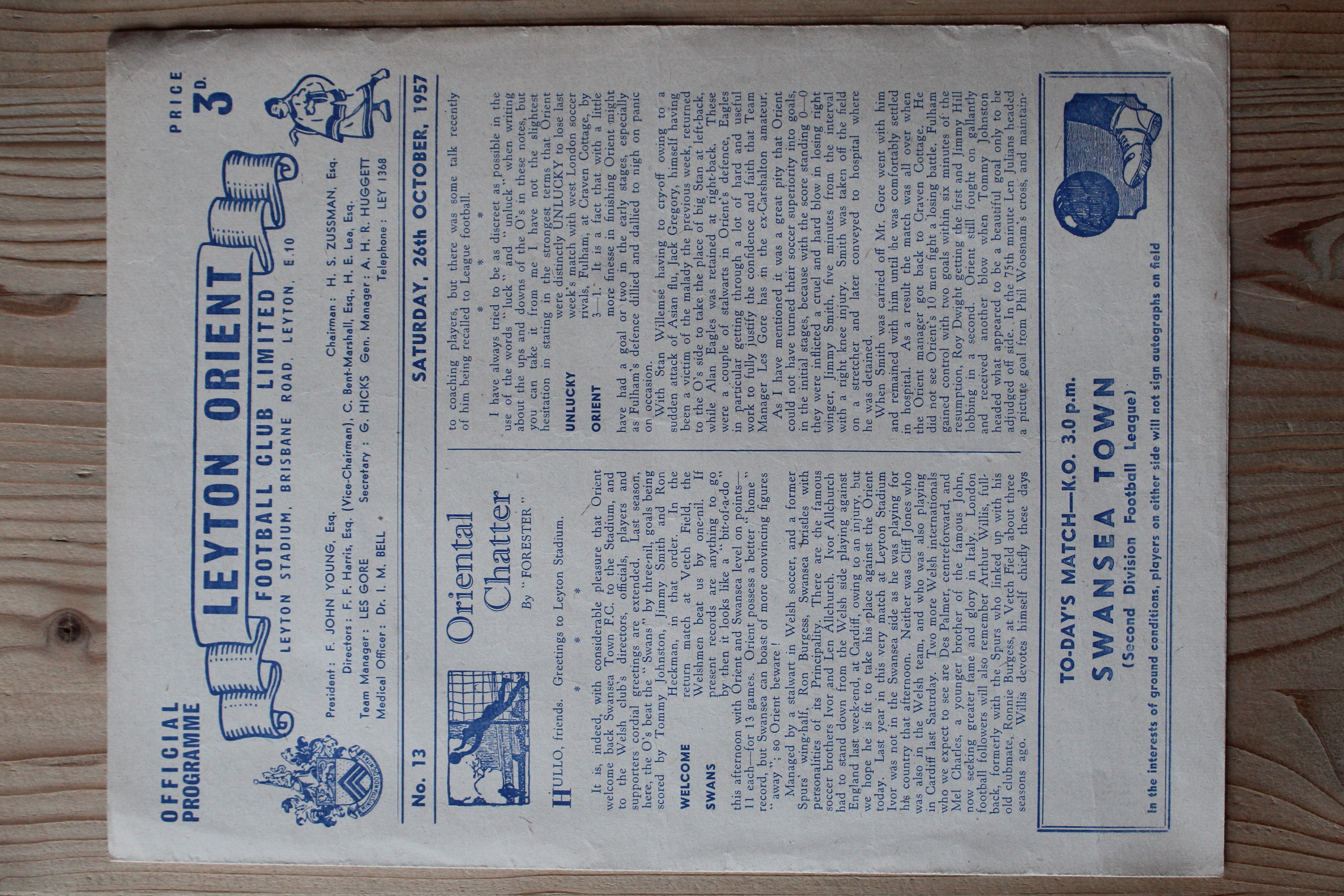 Leyton Orient FC v Swansea Town