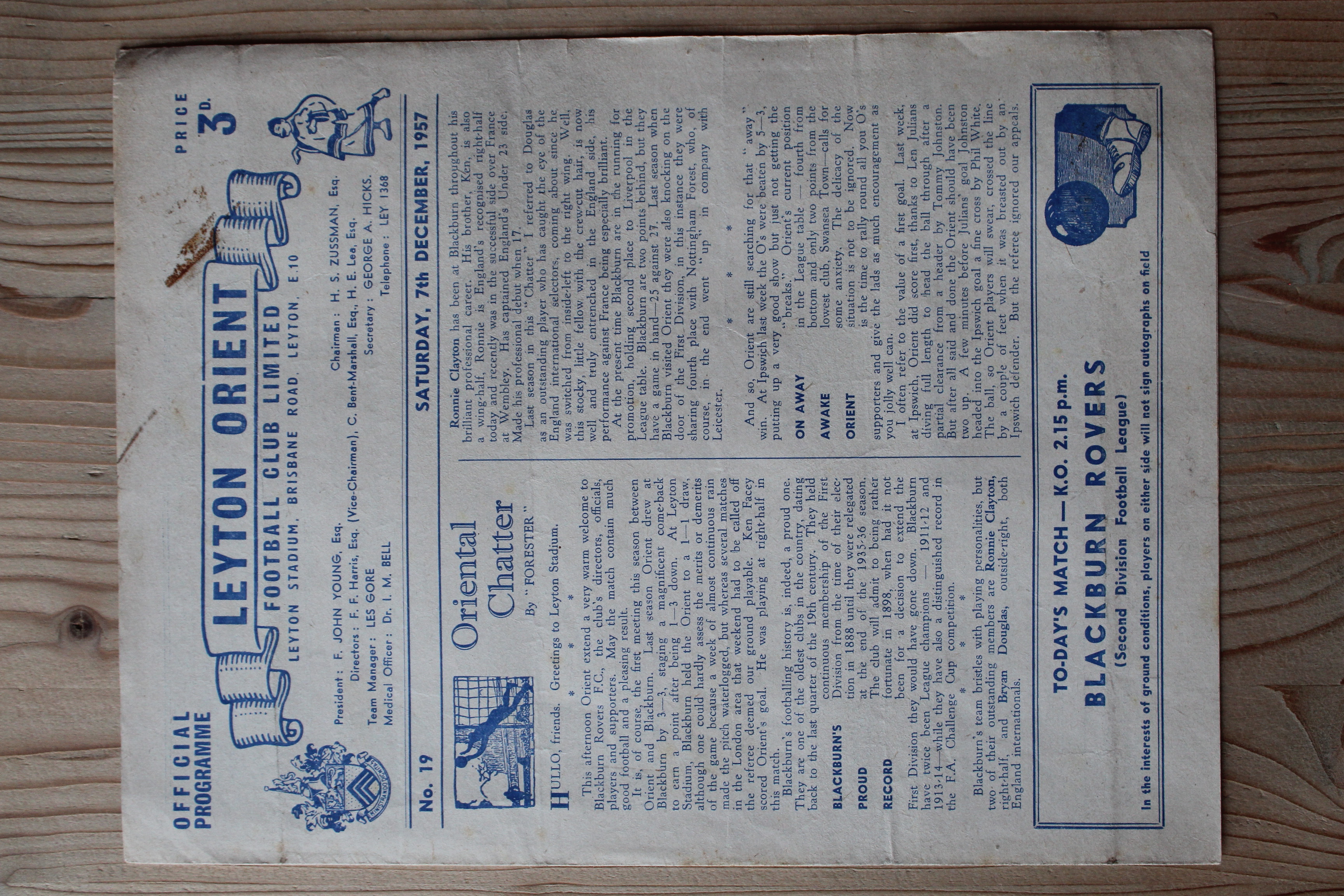 Leyton Orient FC v Blackburn Rovers FC