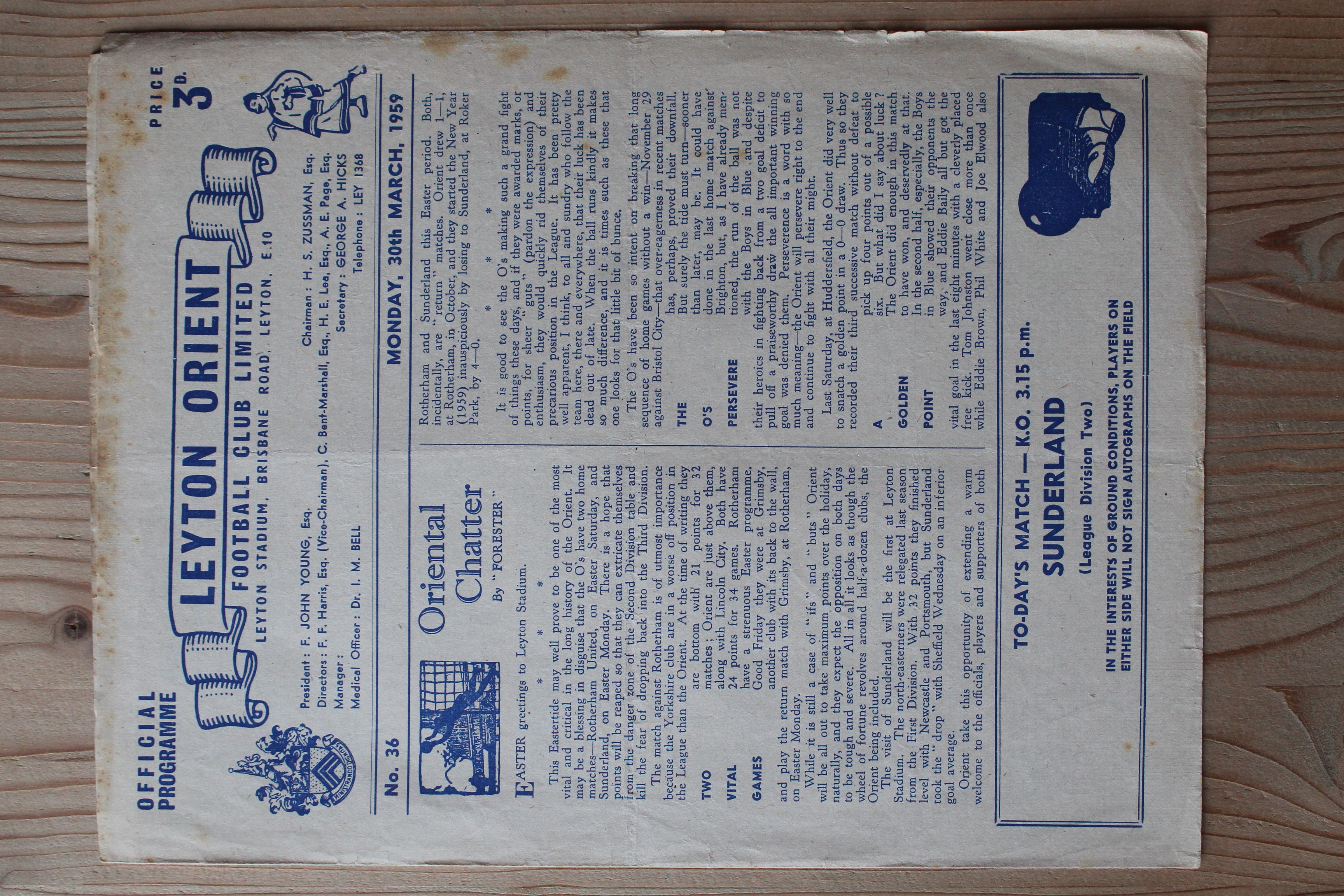 Leyton Orient FC v Sunderland FC