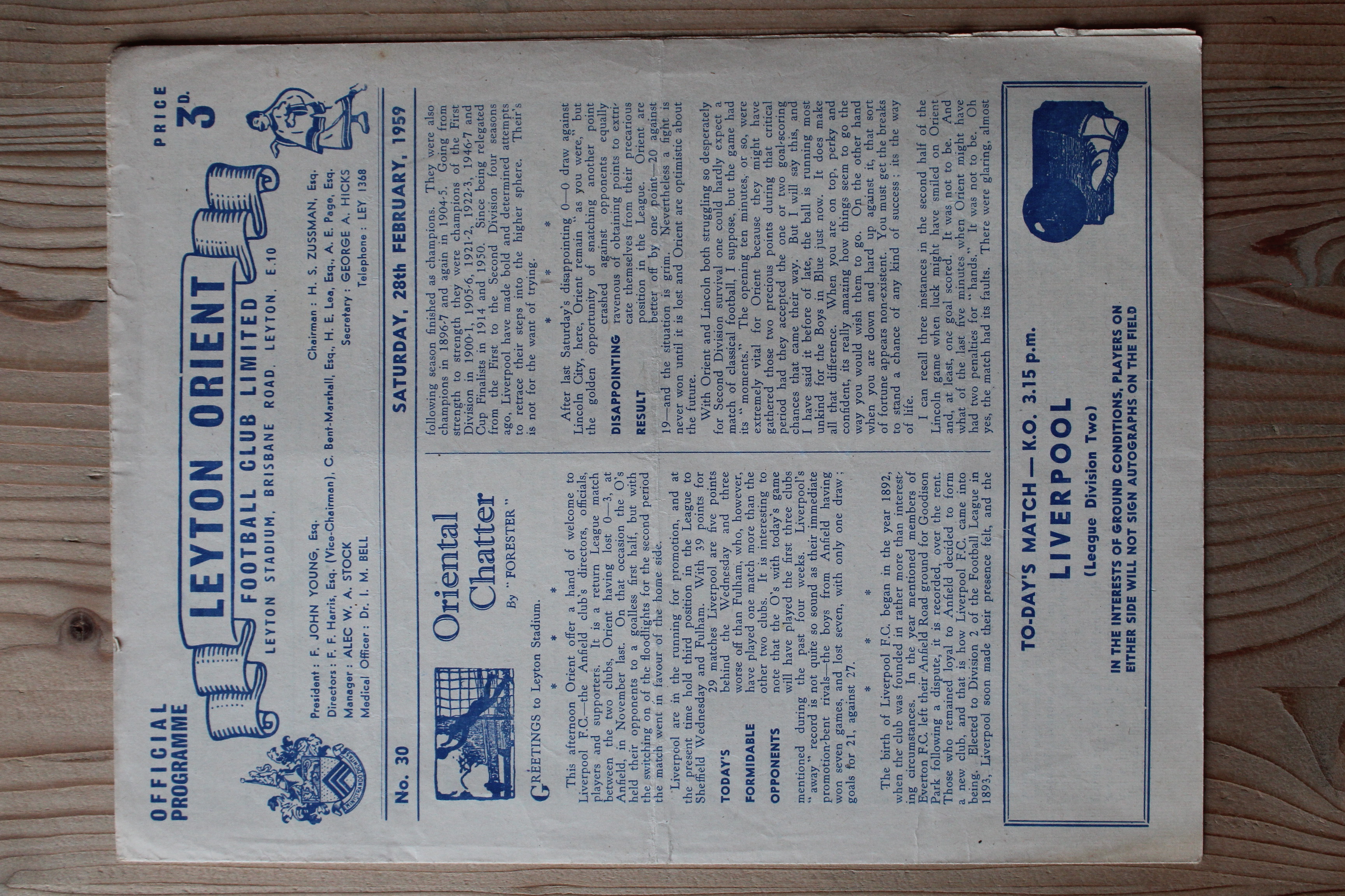 Leyton Orient FC v Liverpool FC