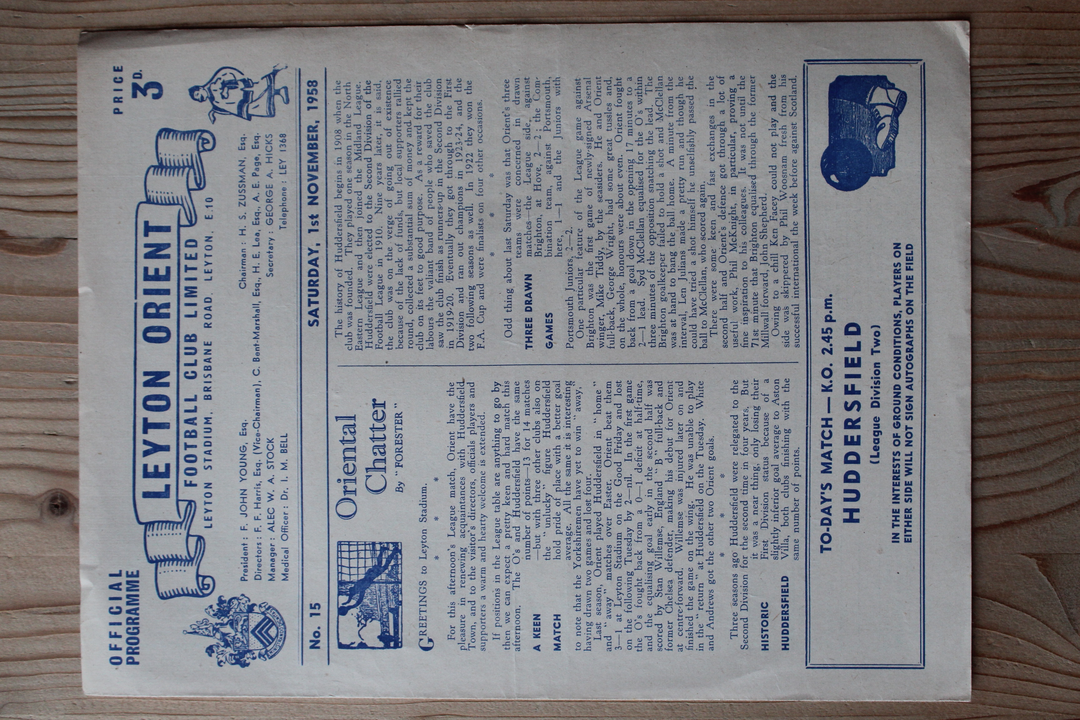 Leyton Orient FC v Huddersfield Town FC