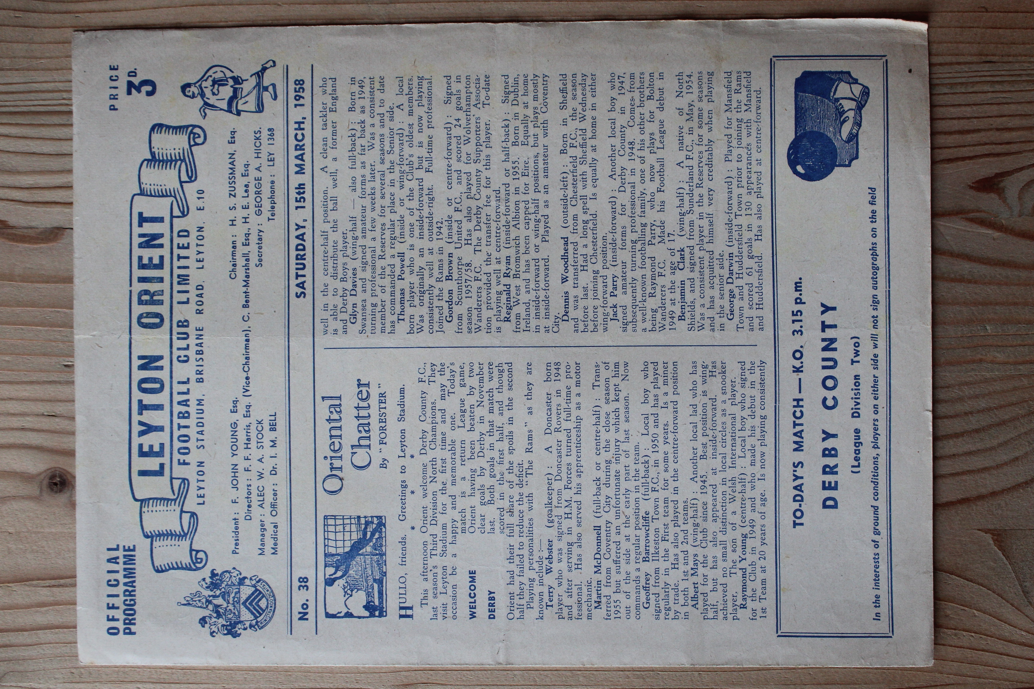 Leyton Orient FC v Derby County FC