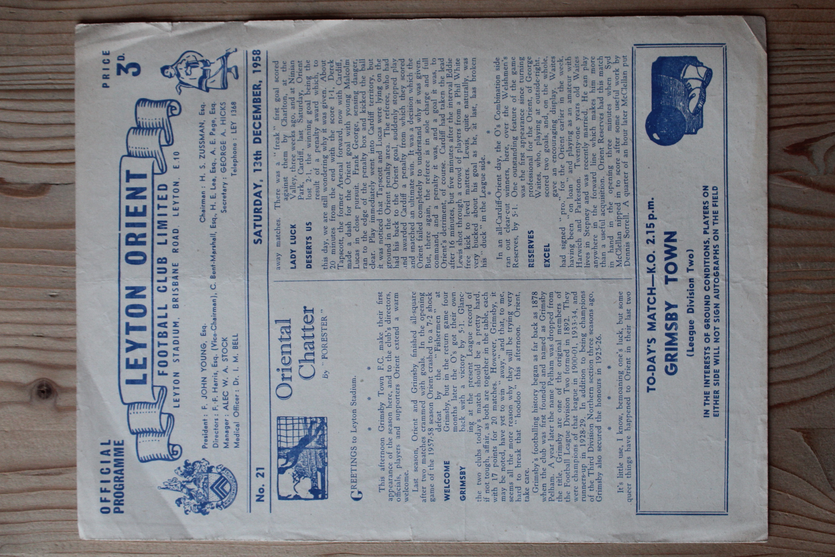 Leyton Orient FC v Grimsby Town FC