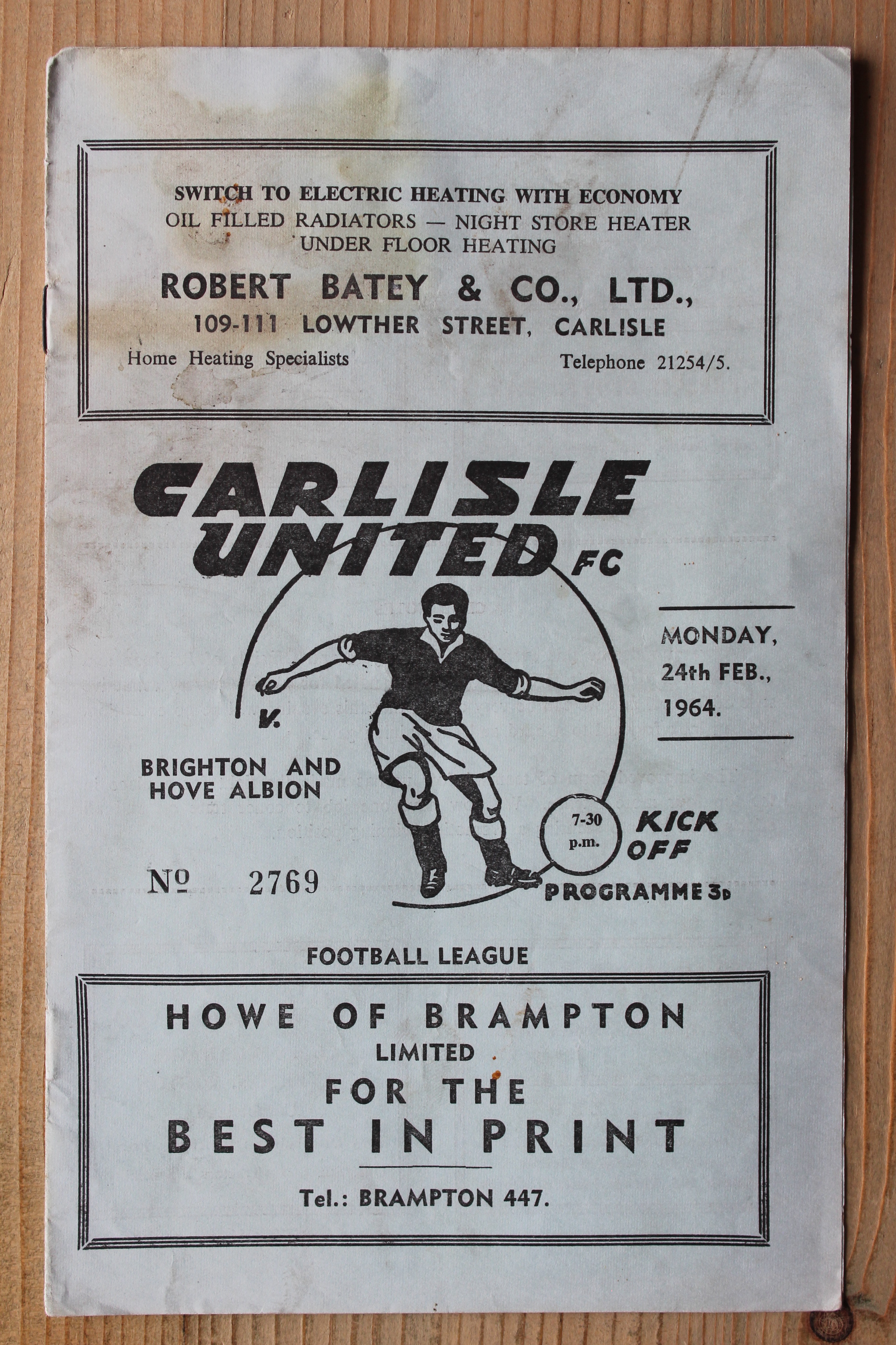 Carlisle United FC v Brighton & Hove Albion FC