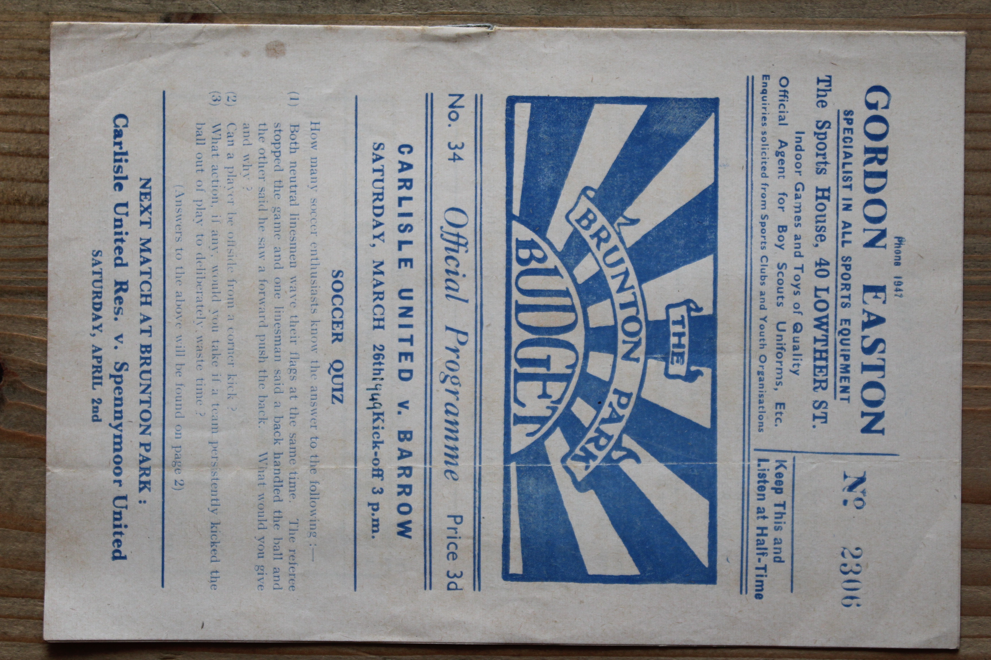 Carlisle United FC v Barrow