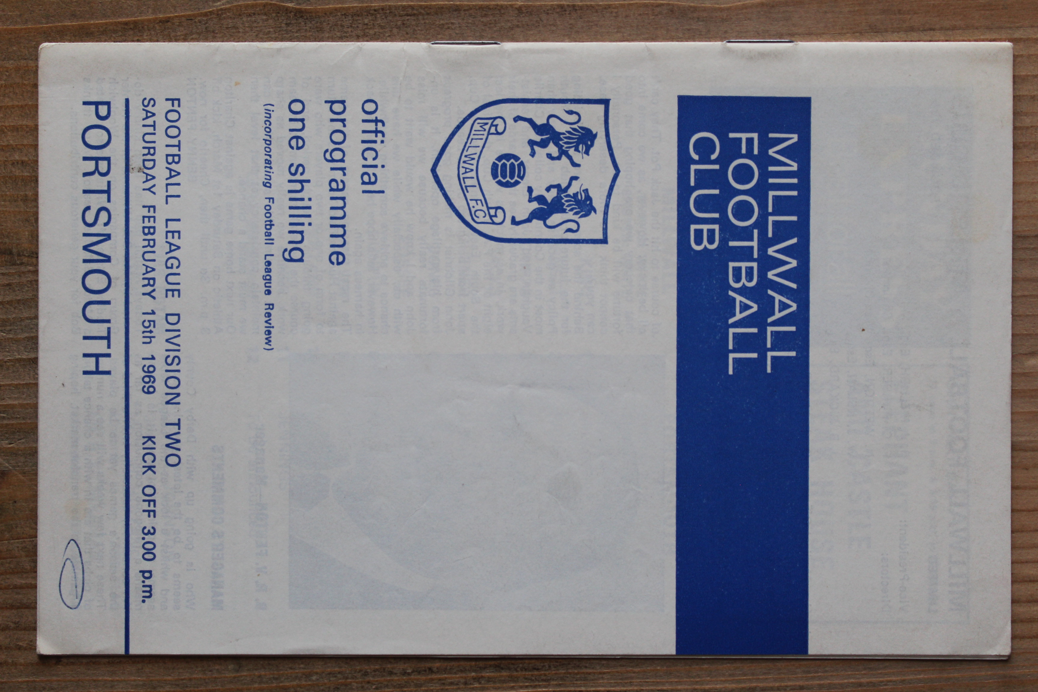 Millwall FC v Portsmouth FC