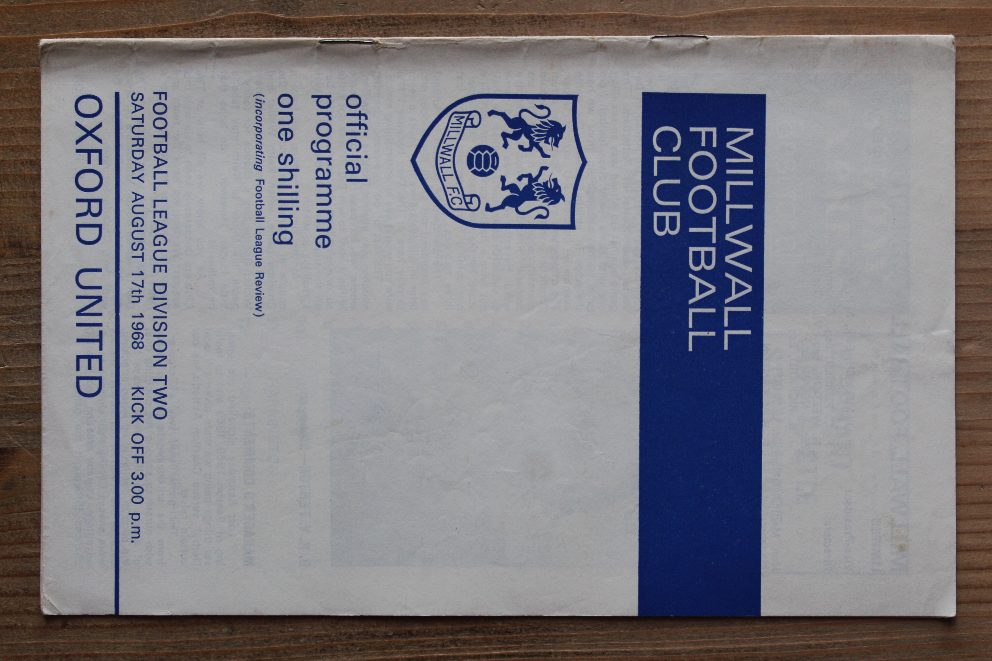 Millwall FC v Oxford United FC