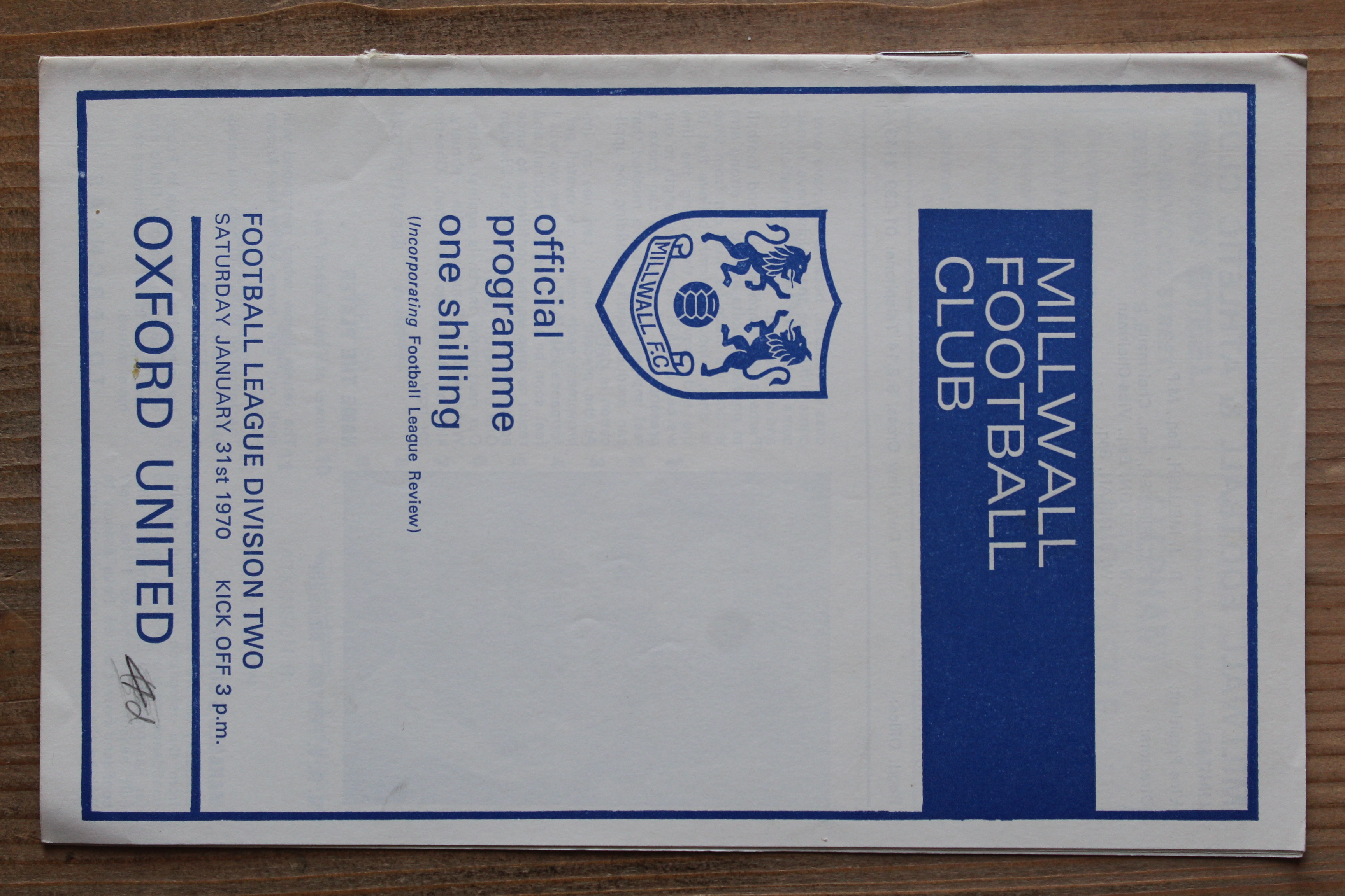 Millwall FC v Oxford United FC