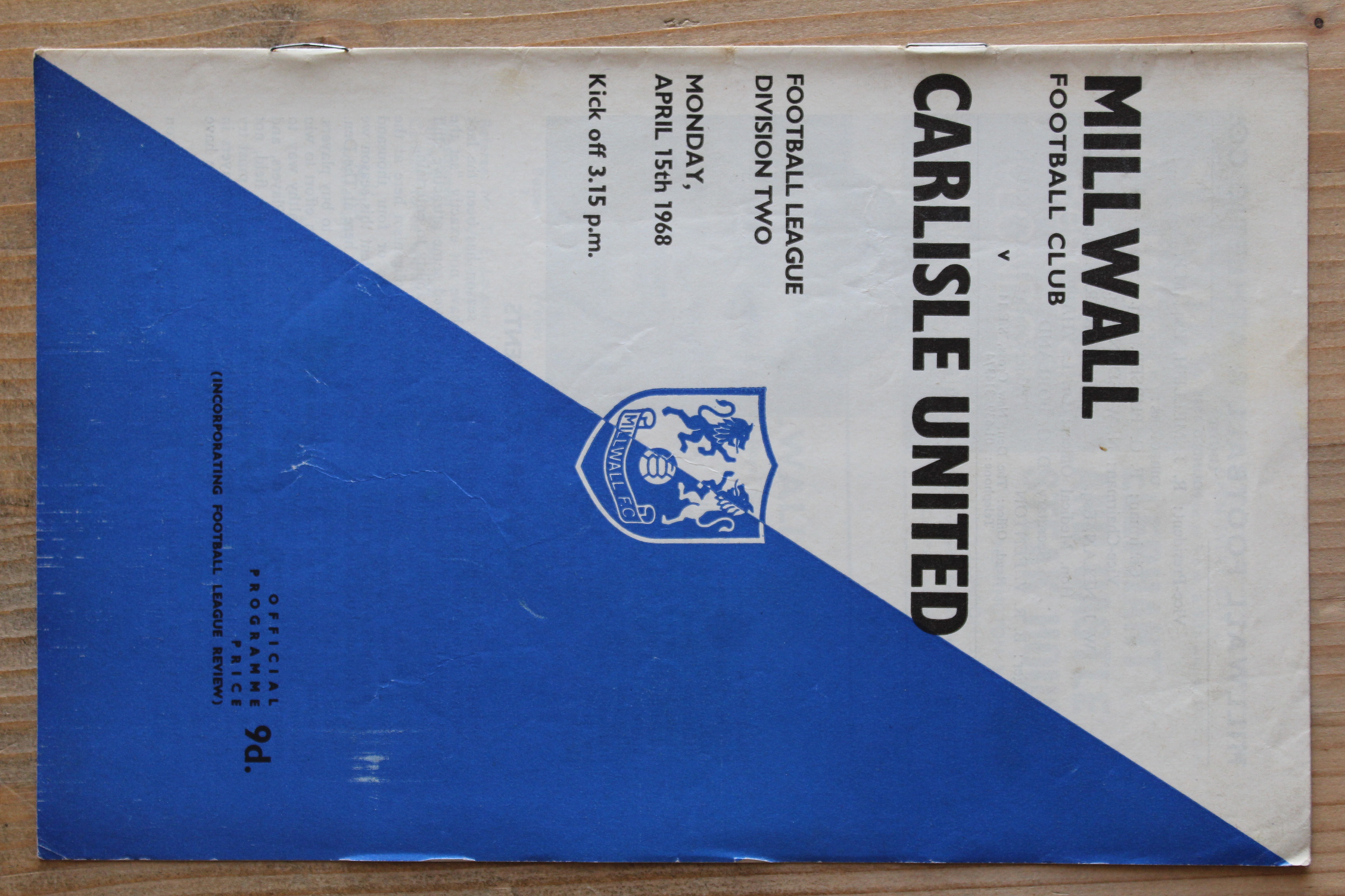 Millwall FC v Carlisle United FC