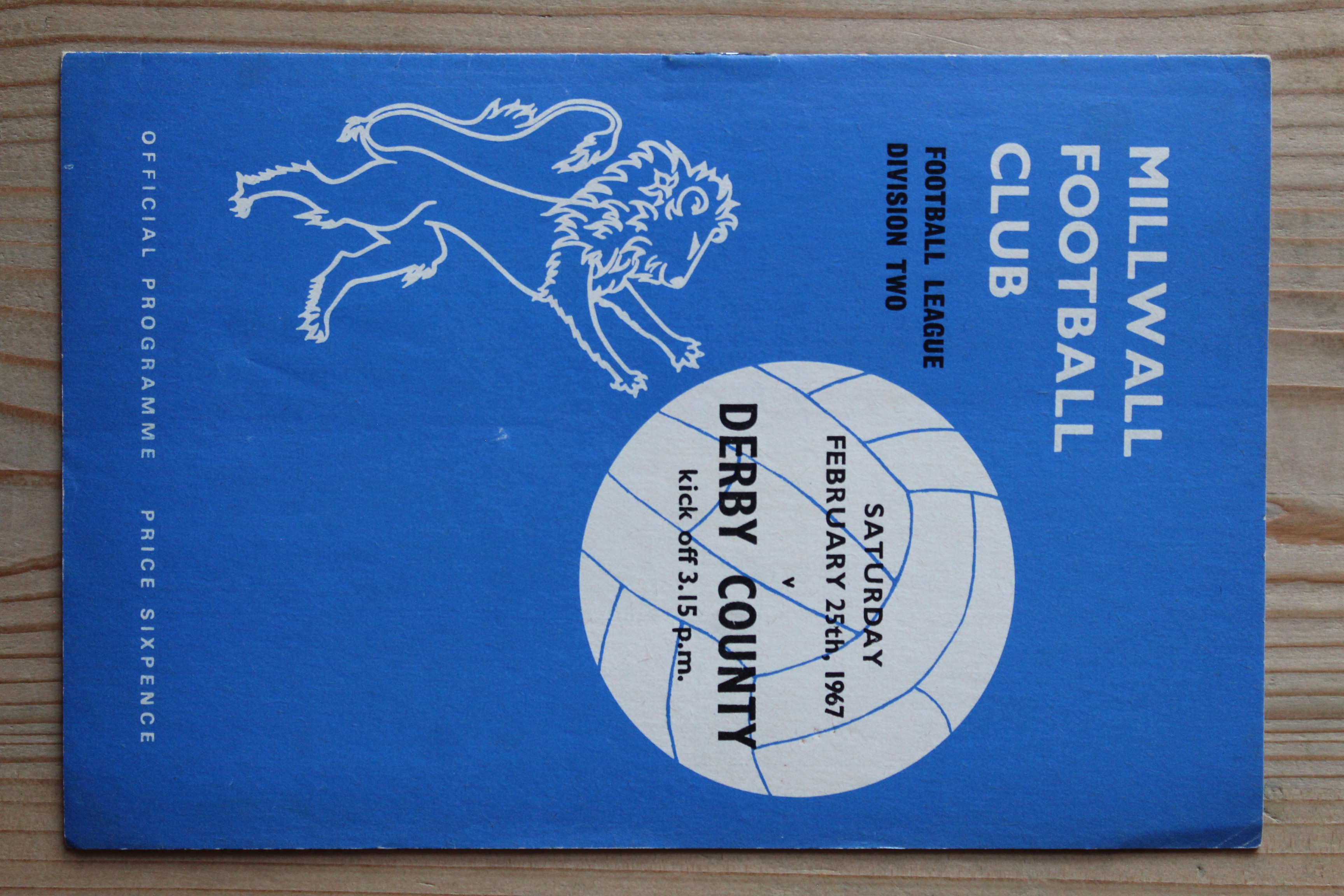 Millwall FC v Derby County FC