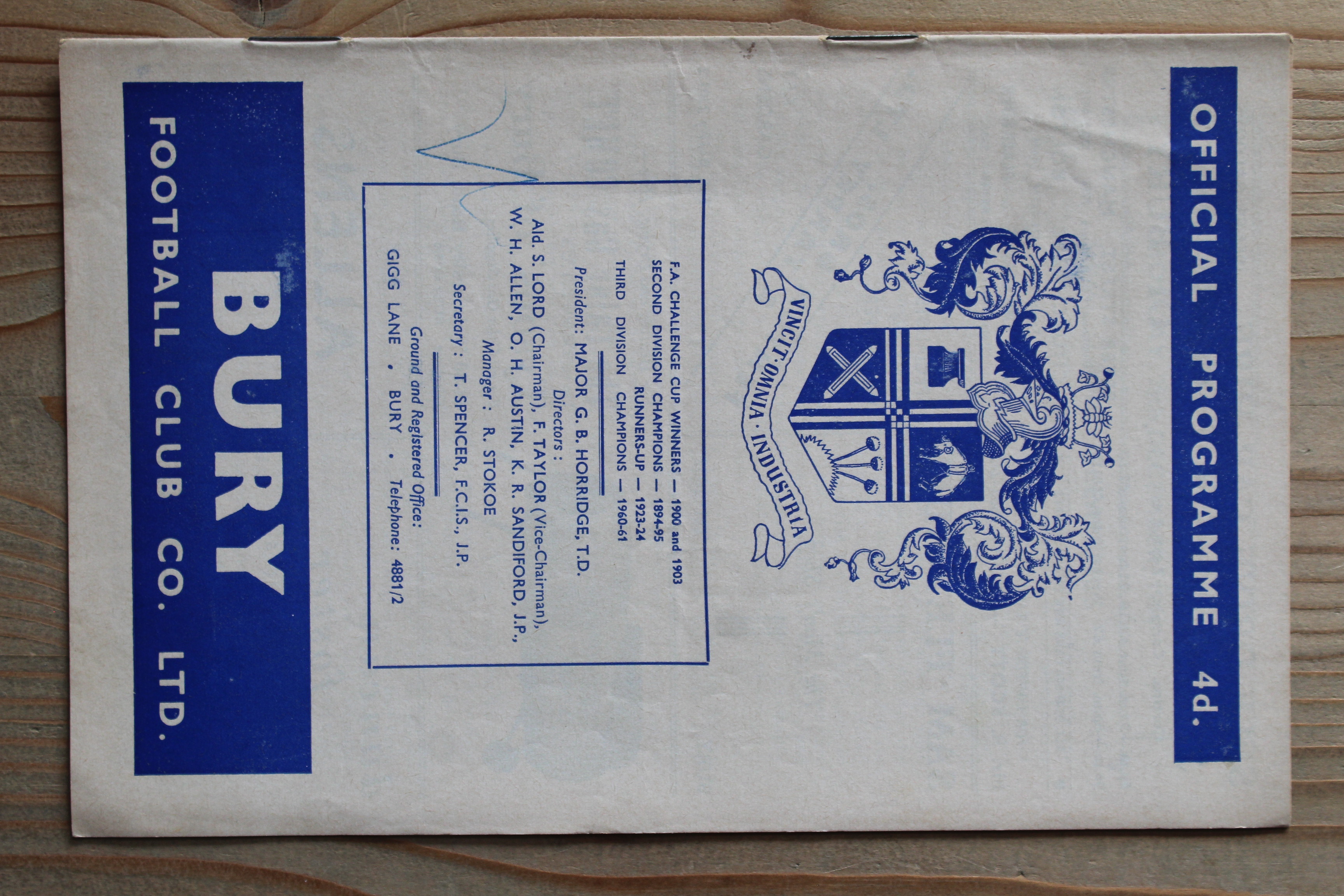 Bury FC v Manchester City FC