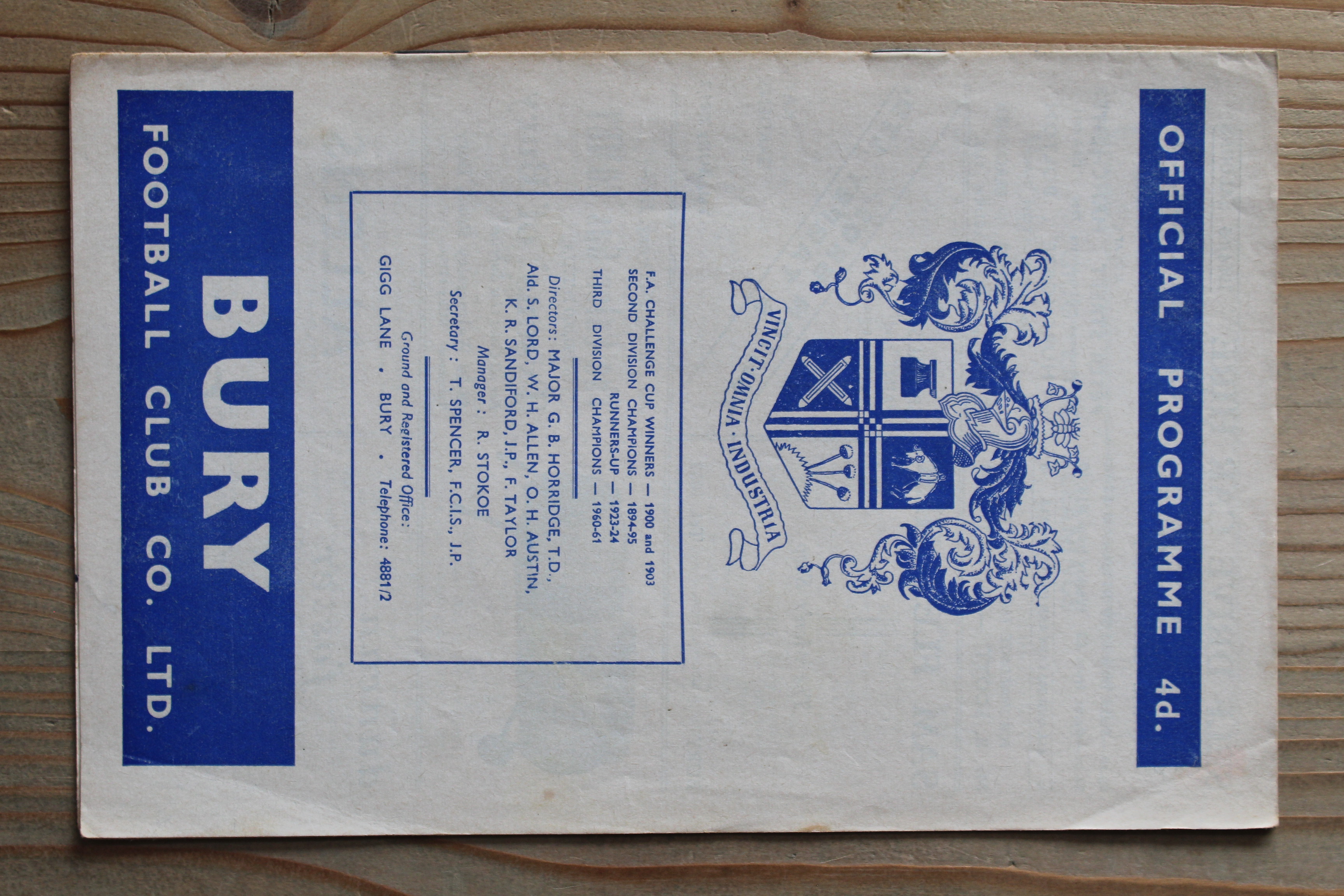Bury FC v Portsmouth FC