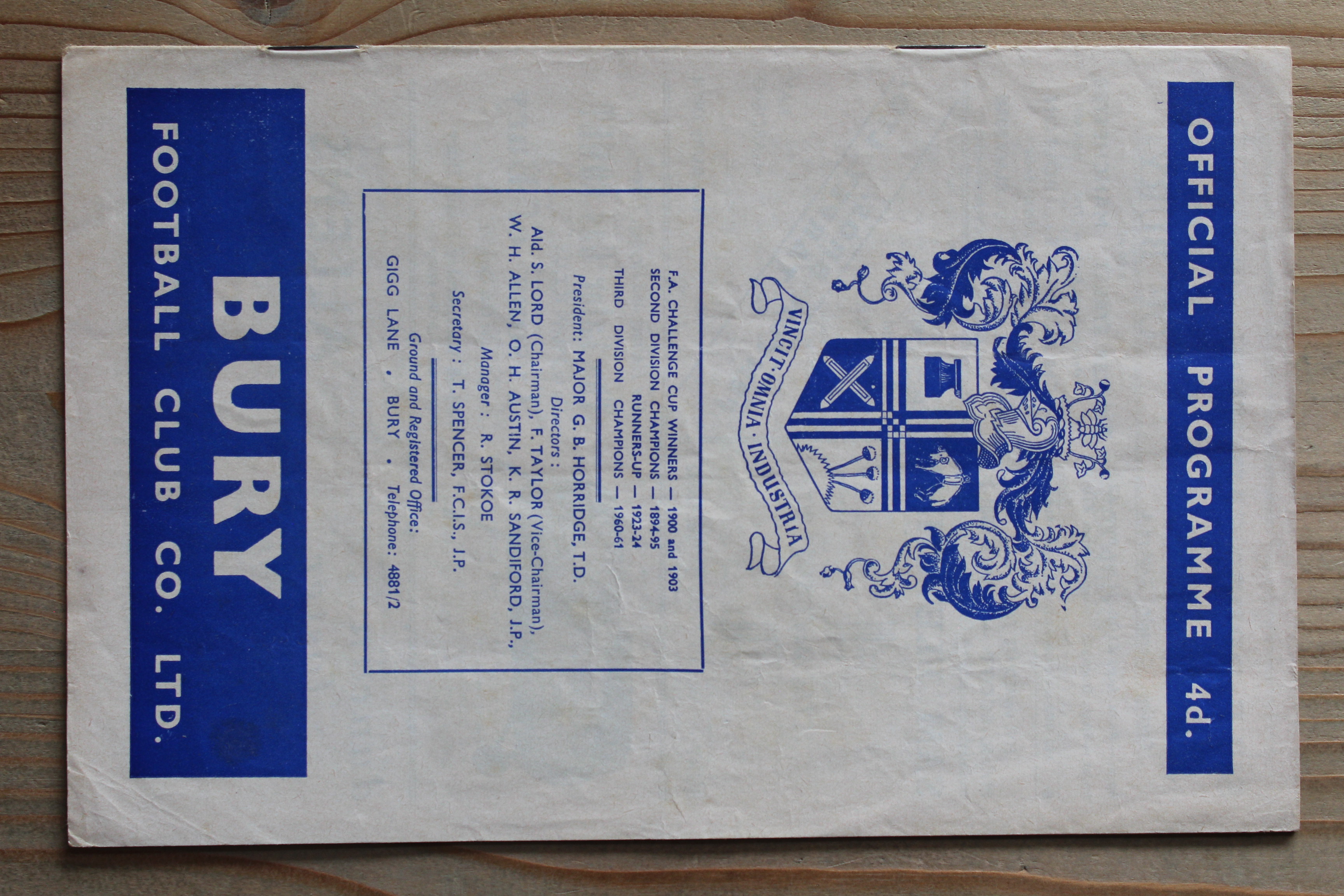 Bury FC v Northampton Town FC
