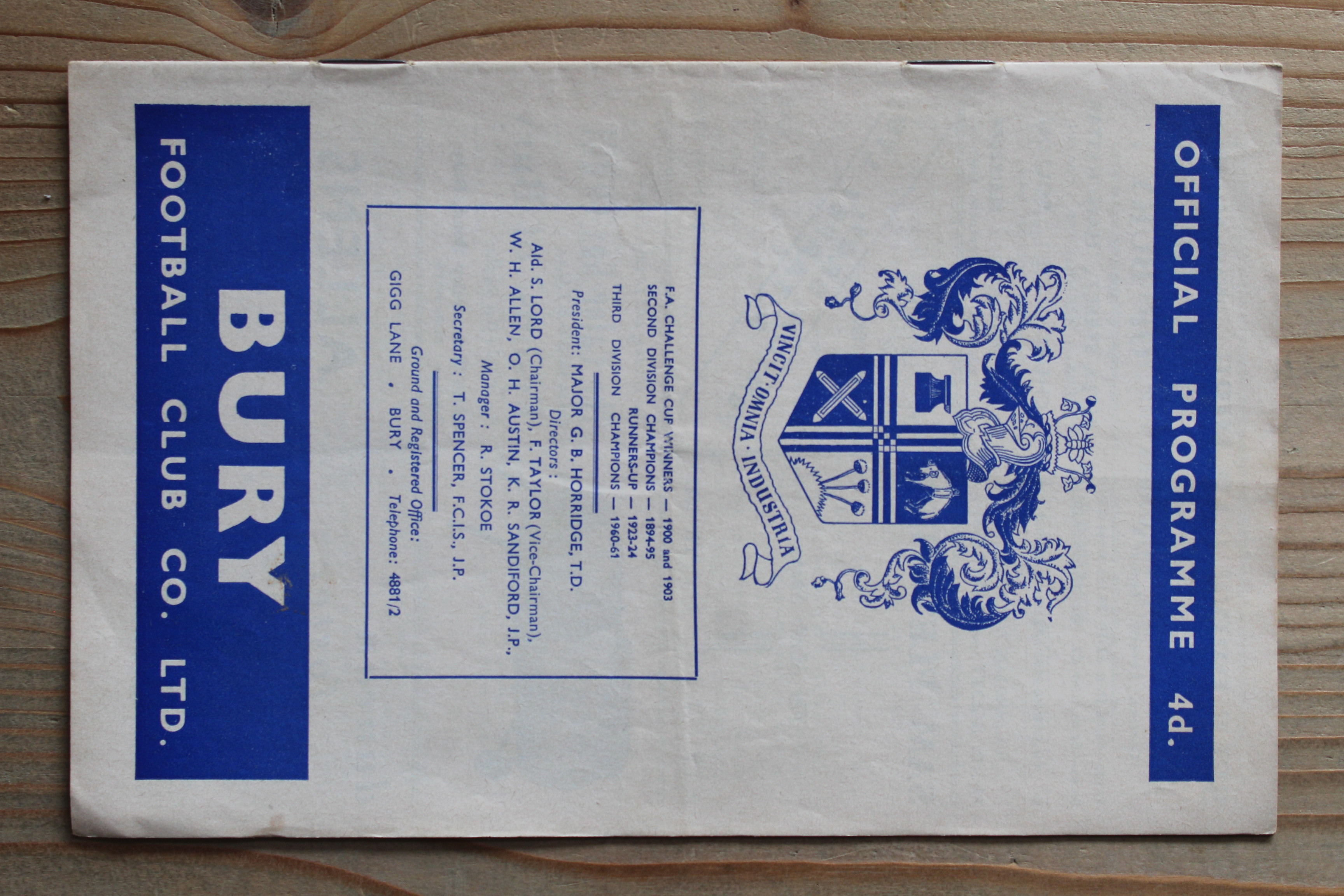 Bury FC v Middlesbrough FC