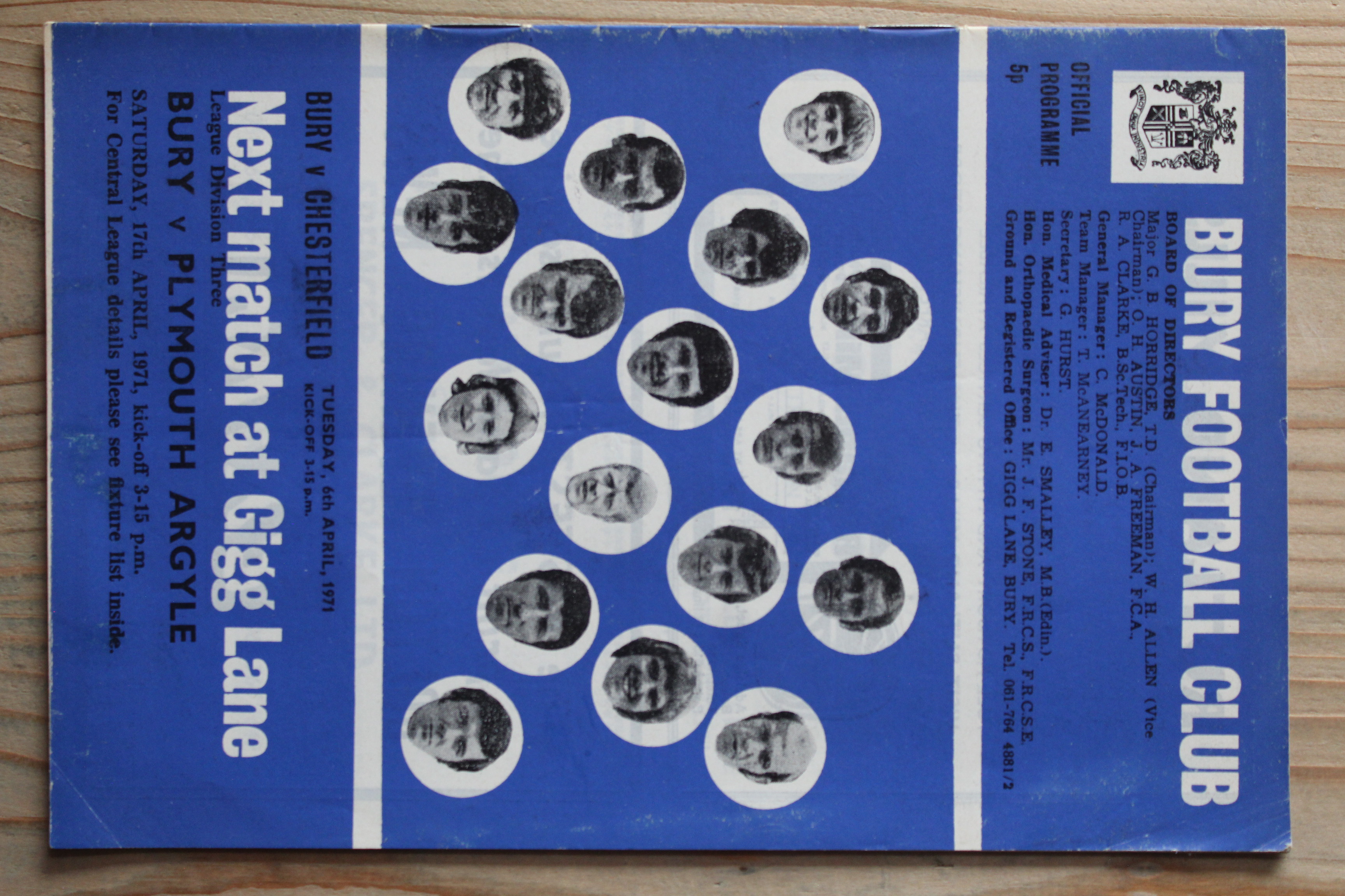 Bury FC v Chesterfield FC