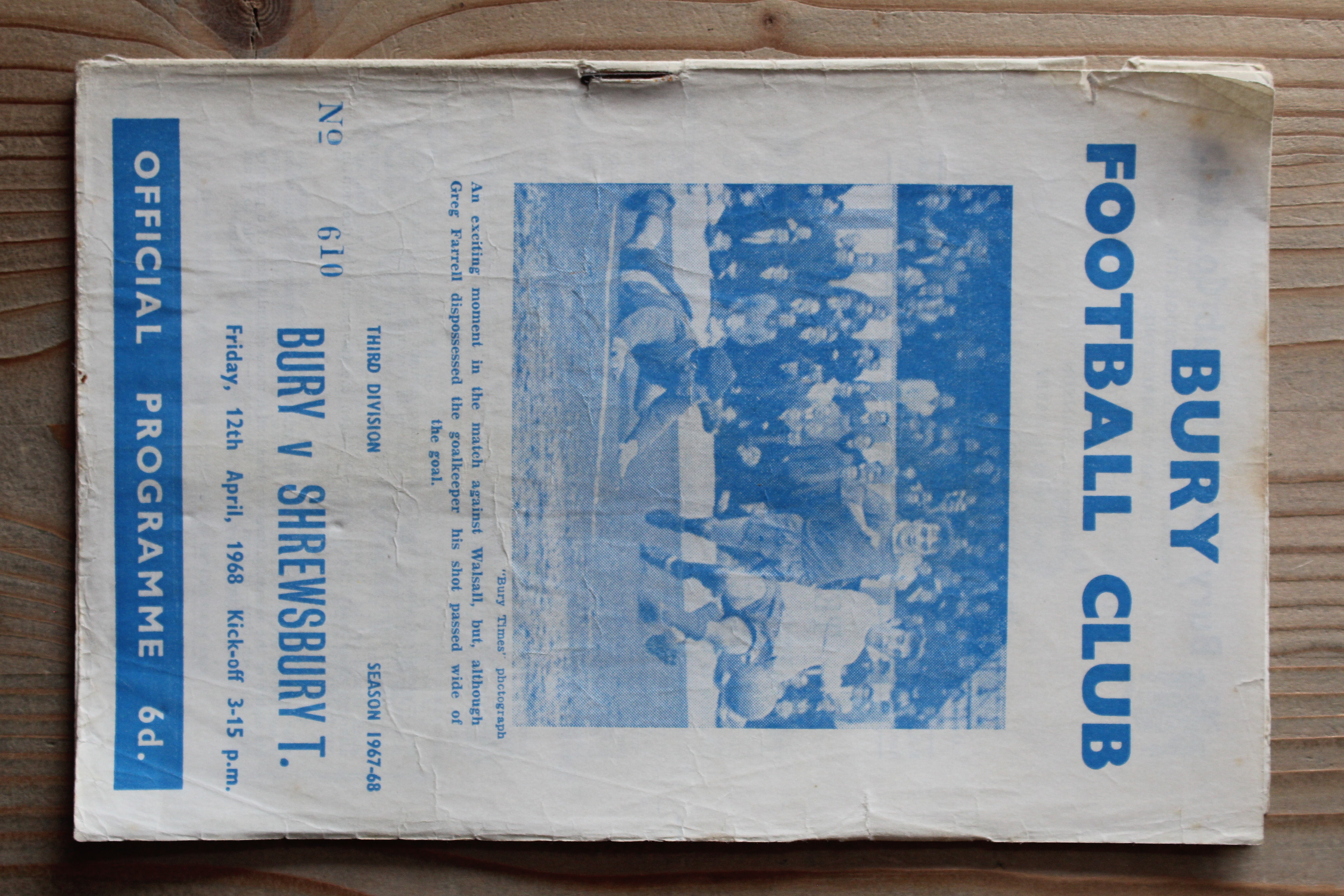 Bury FC v Shrewsbury Town FC
