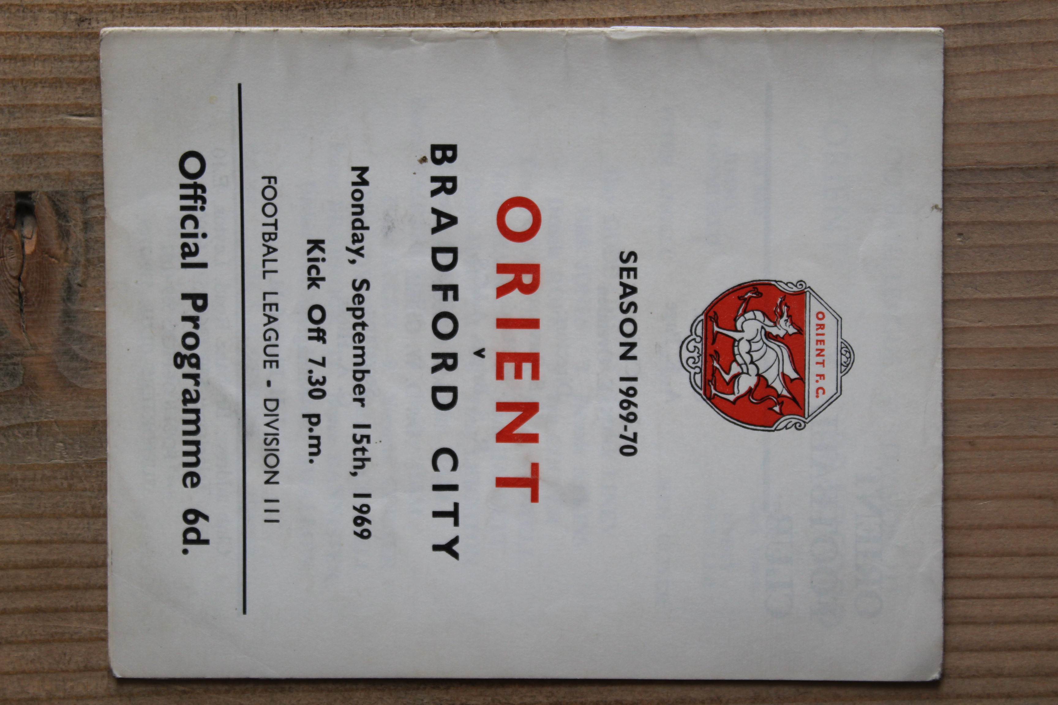Orient v Bradford City FC