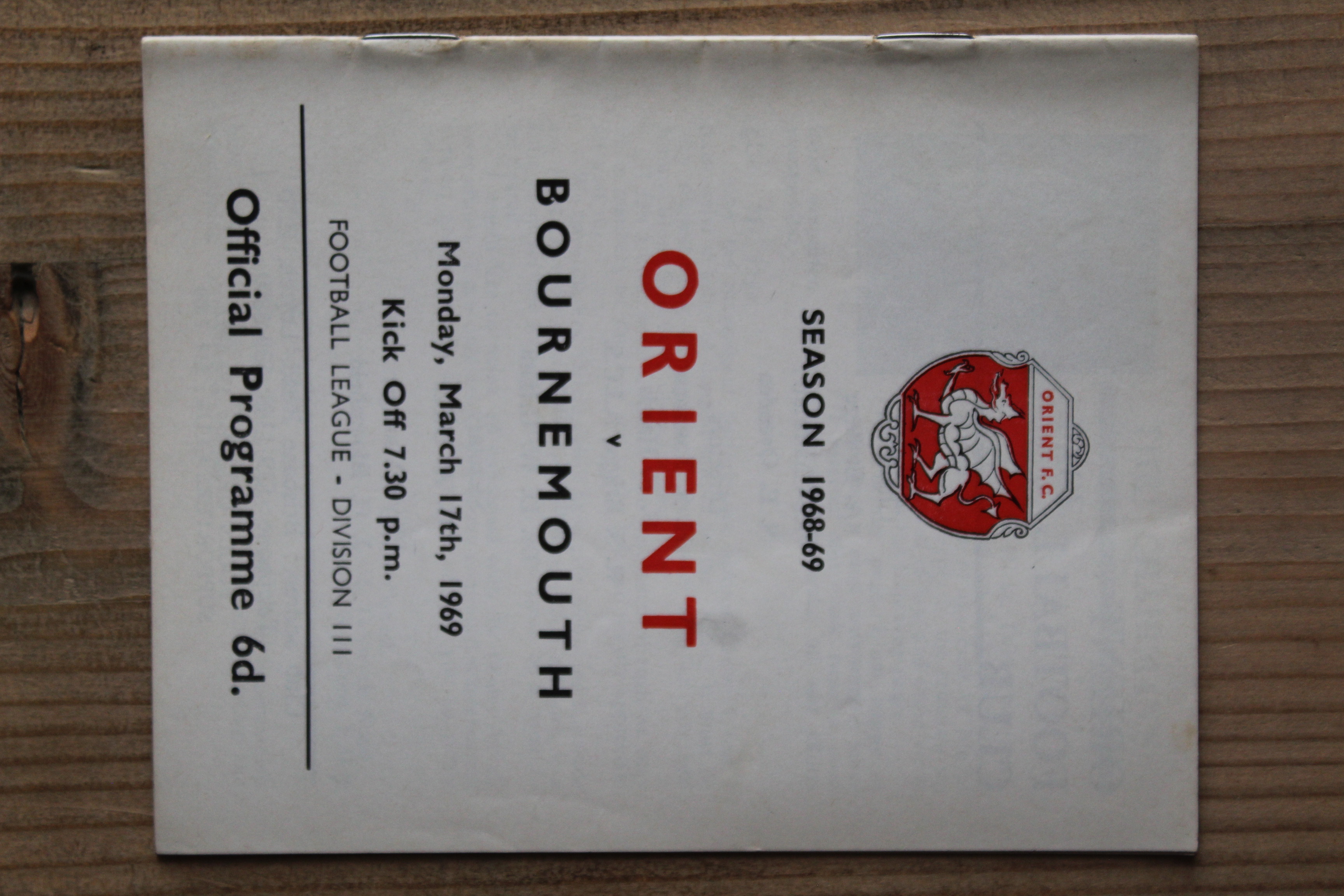 Orient v Bournemouth & Boscombe