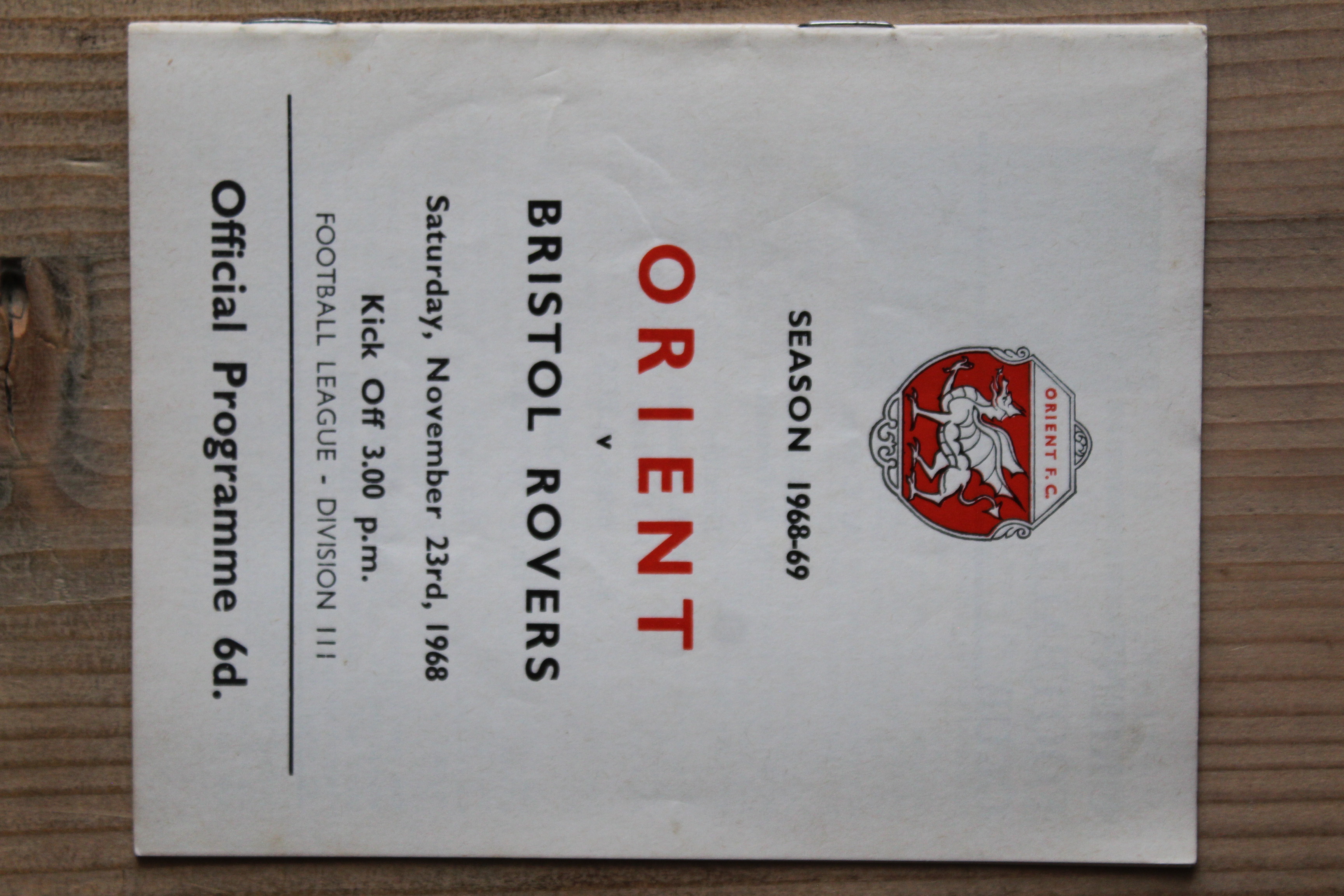Orient v Bristol Rovers FC