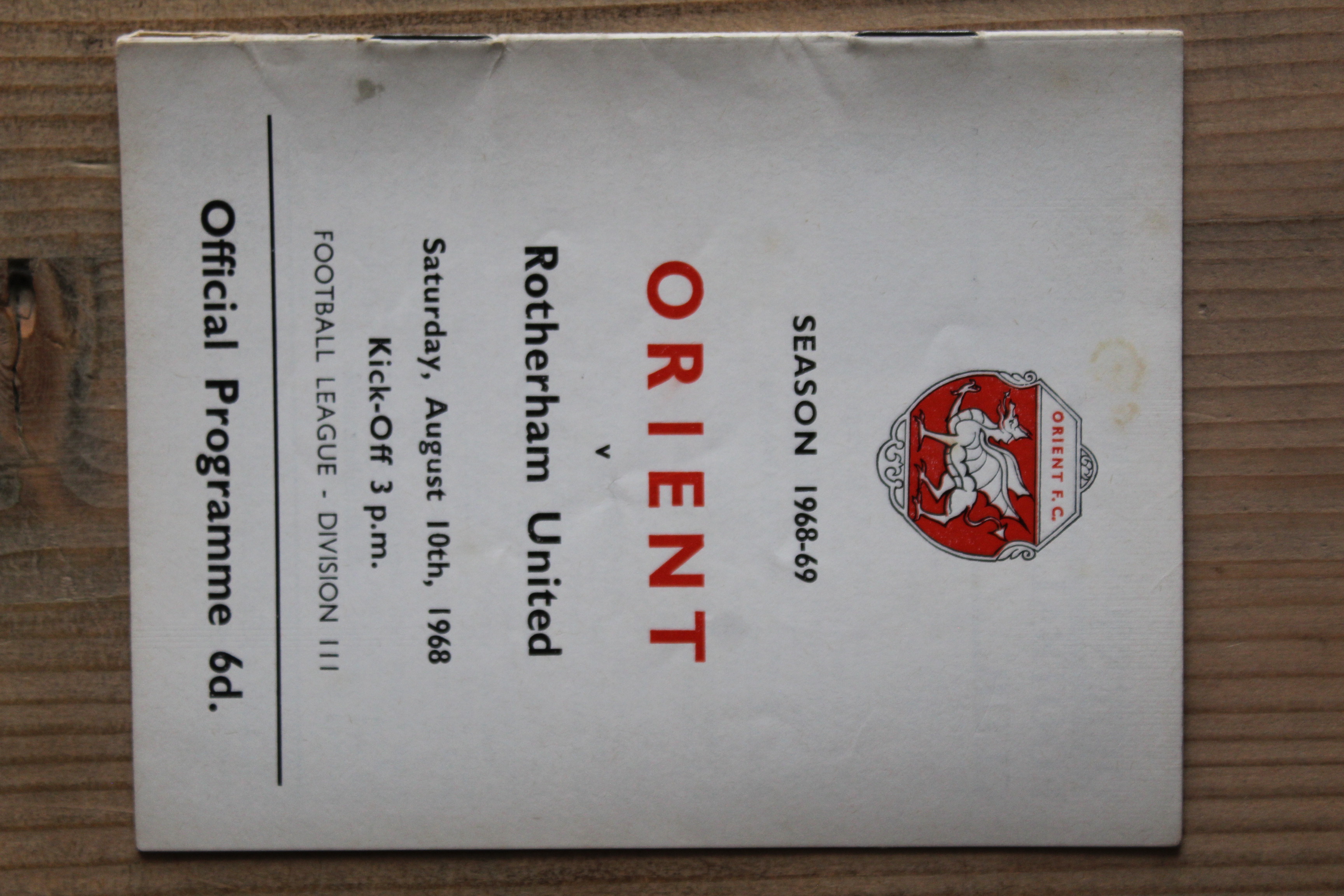 Orient v Rotherham United FC