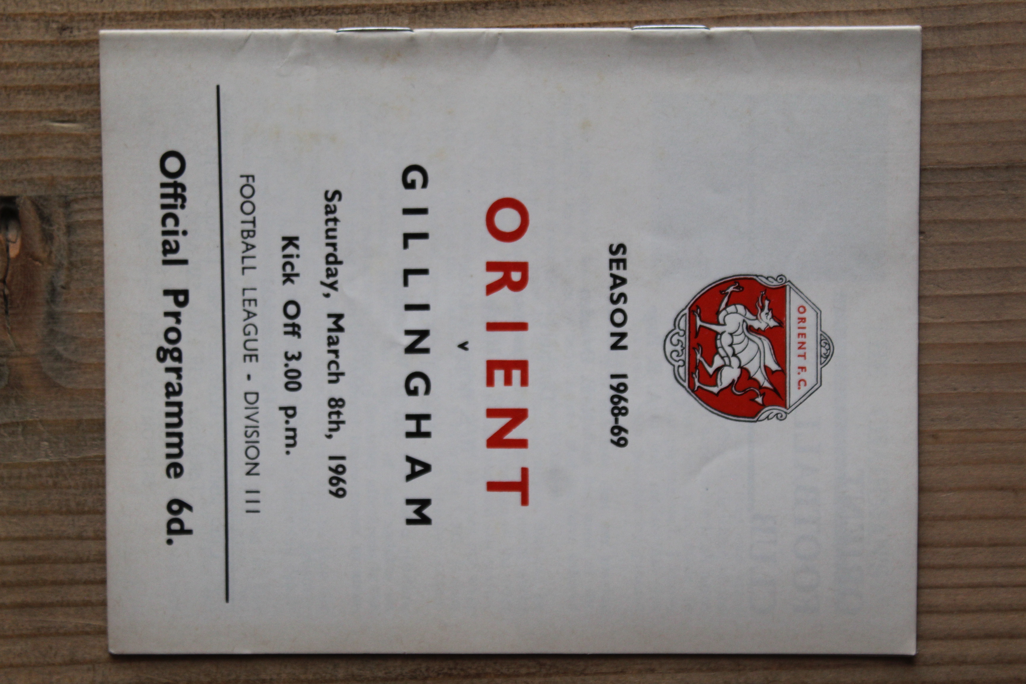Orient v Gillingham FC