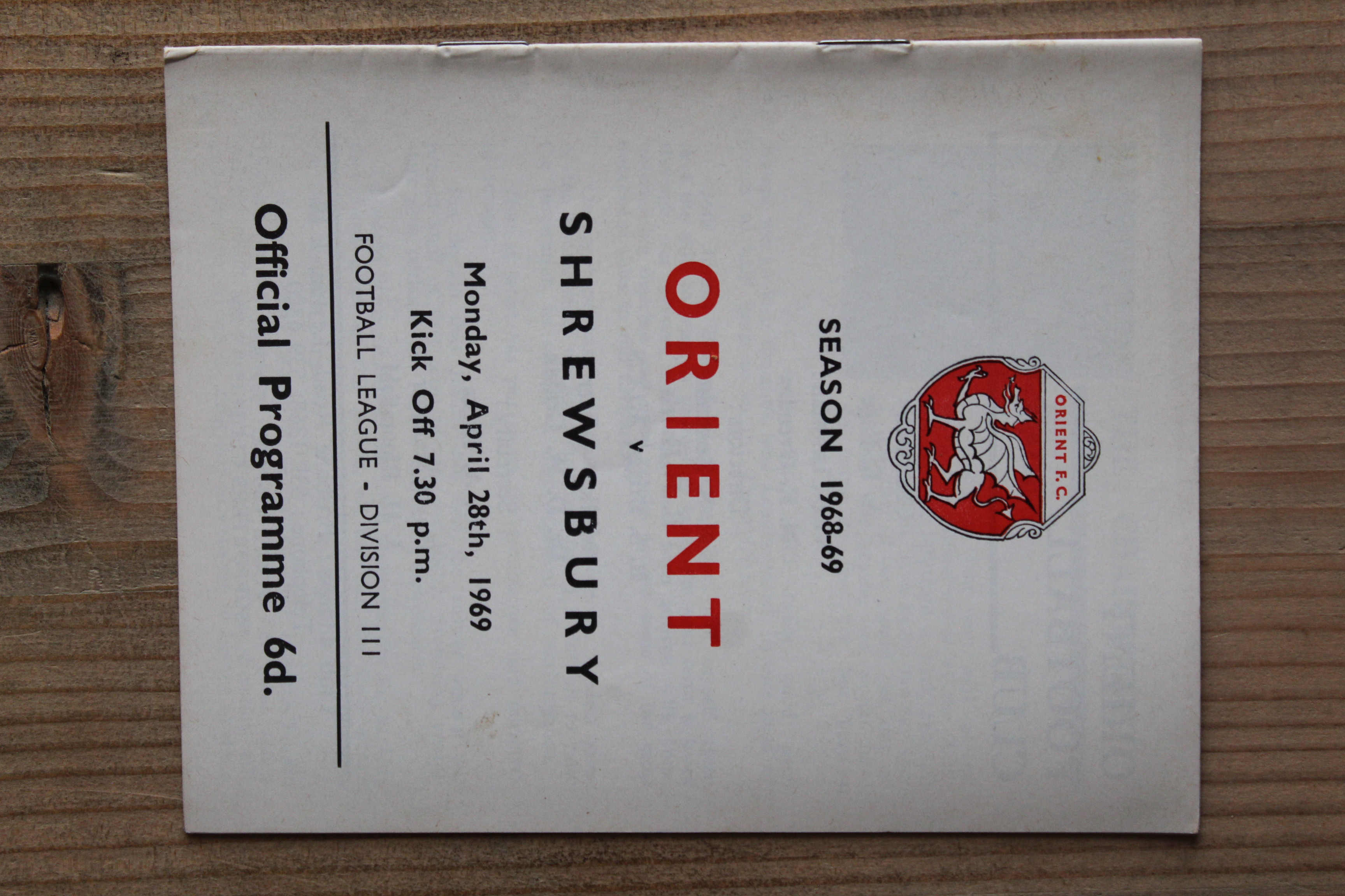 Orient v Shrewsbury Town FC