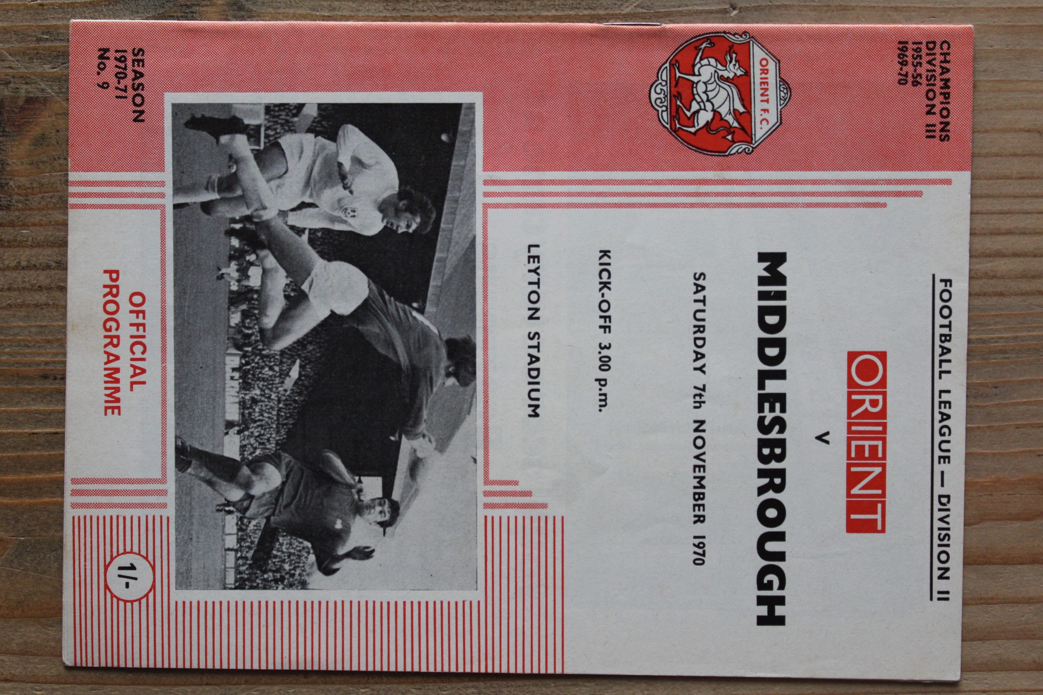 Orient v Middlesbrough FC