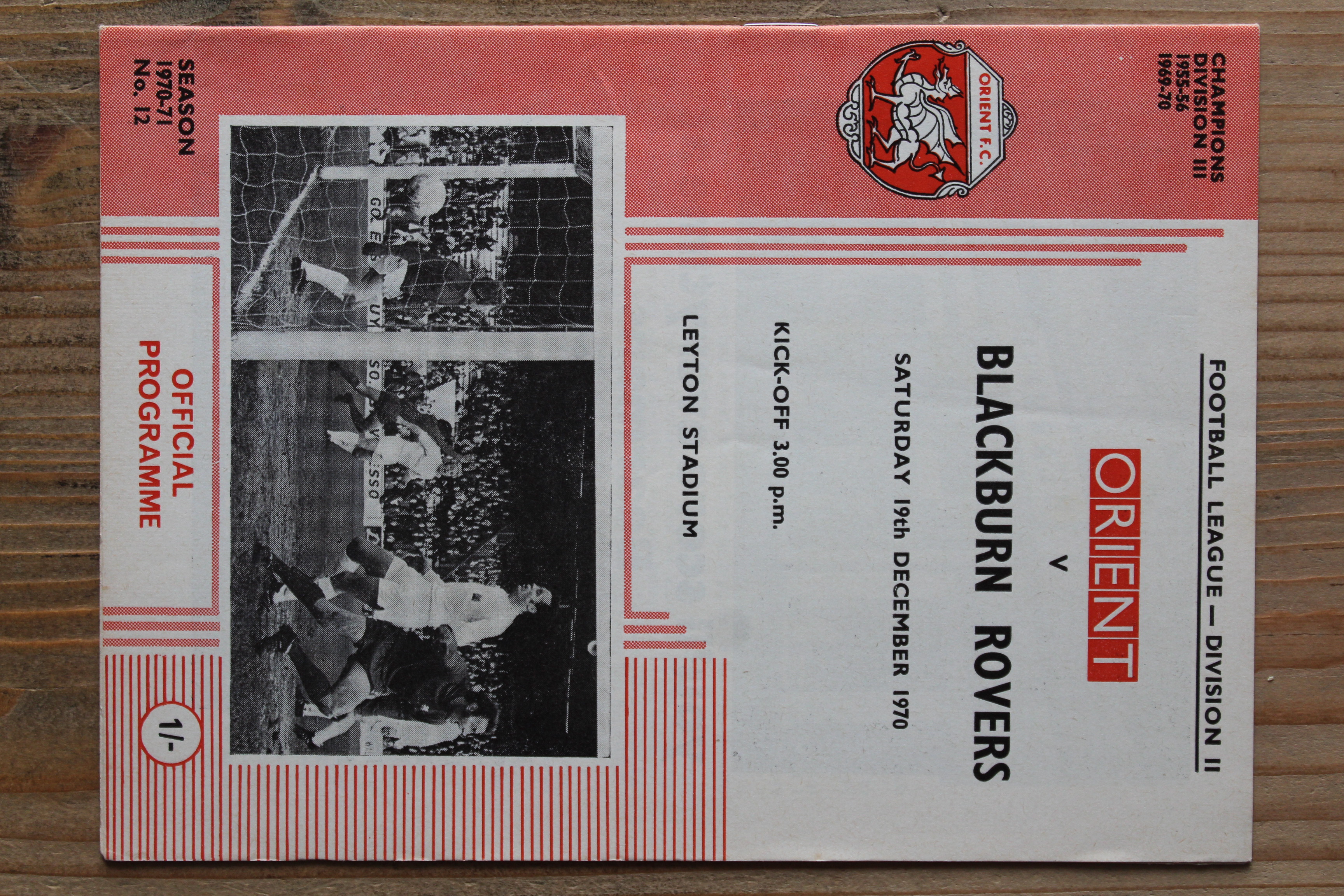 Orient v Blackburn Rovers FC
