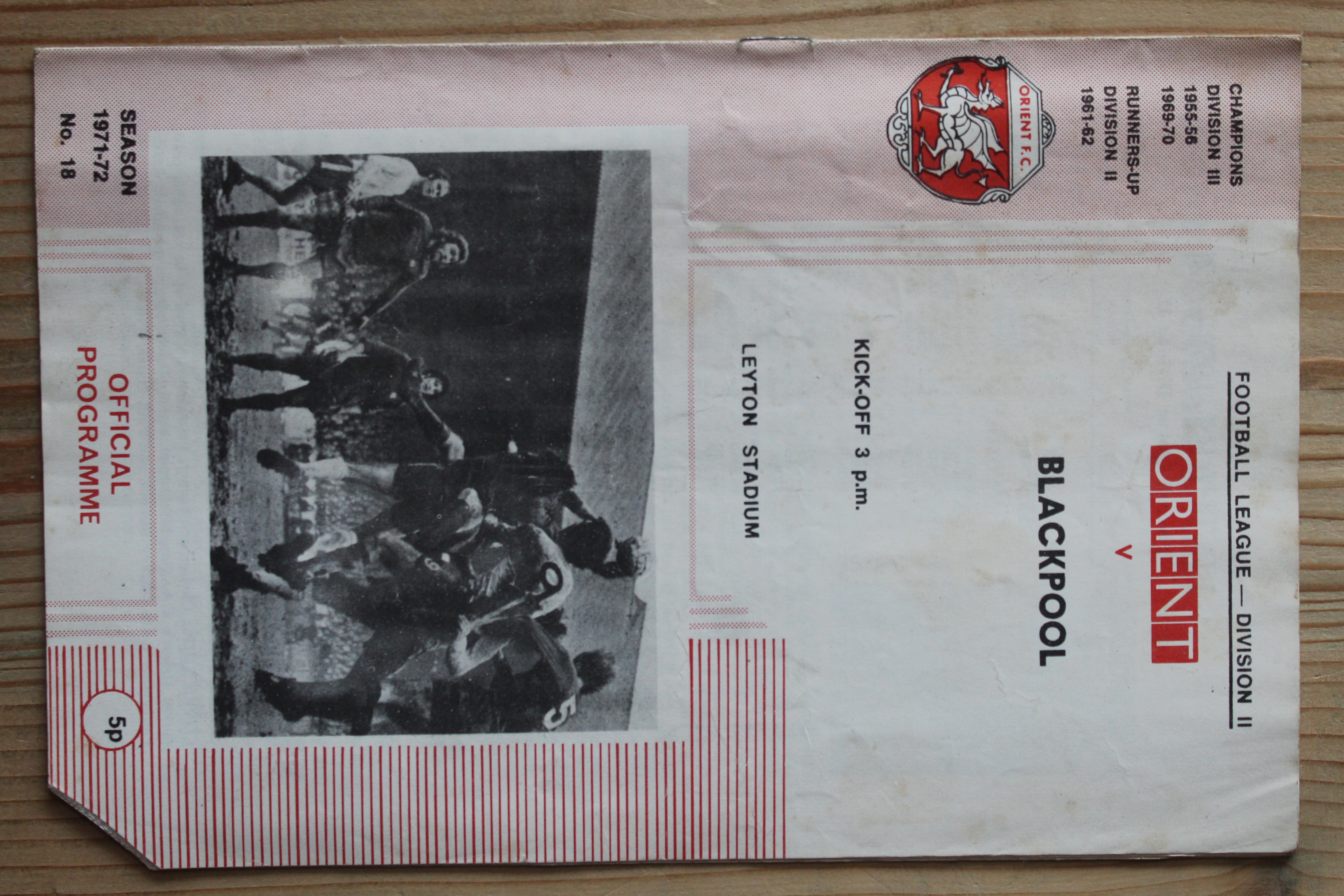 Orient v Blackpool FC